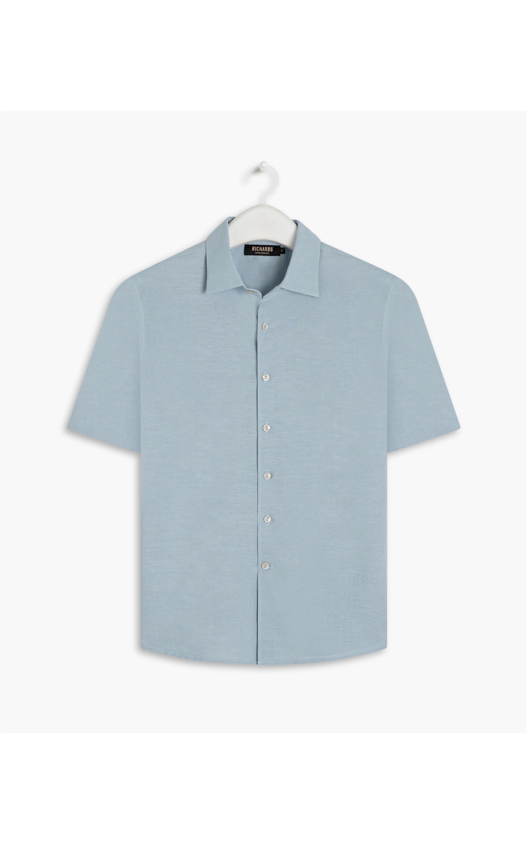 Camisa Linho  Telin Uni Mc Azul Claro