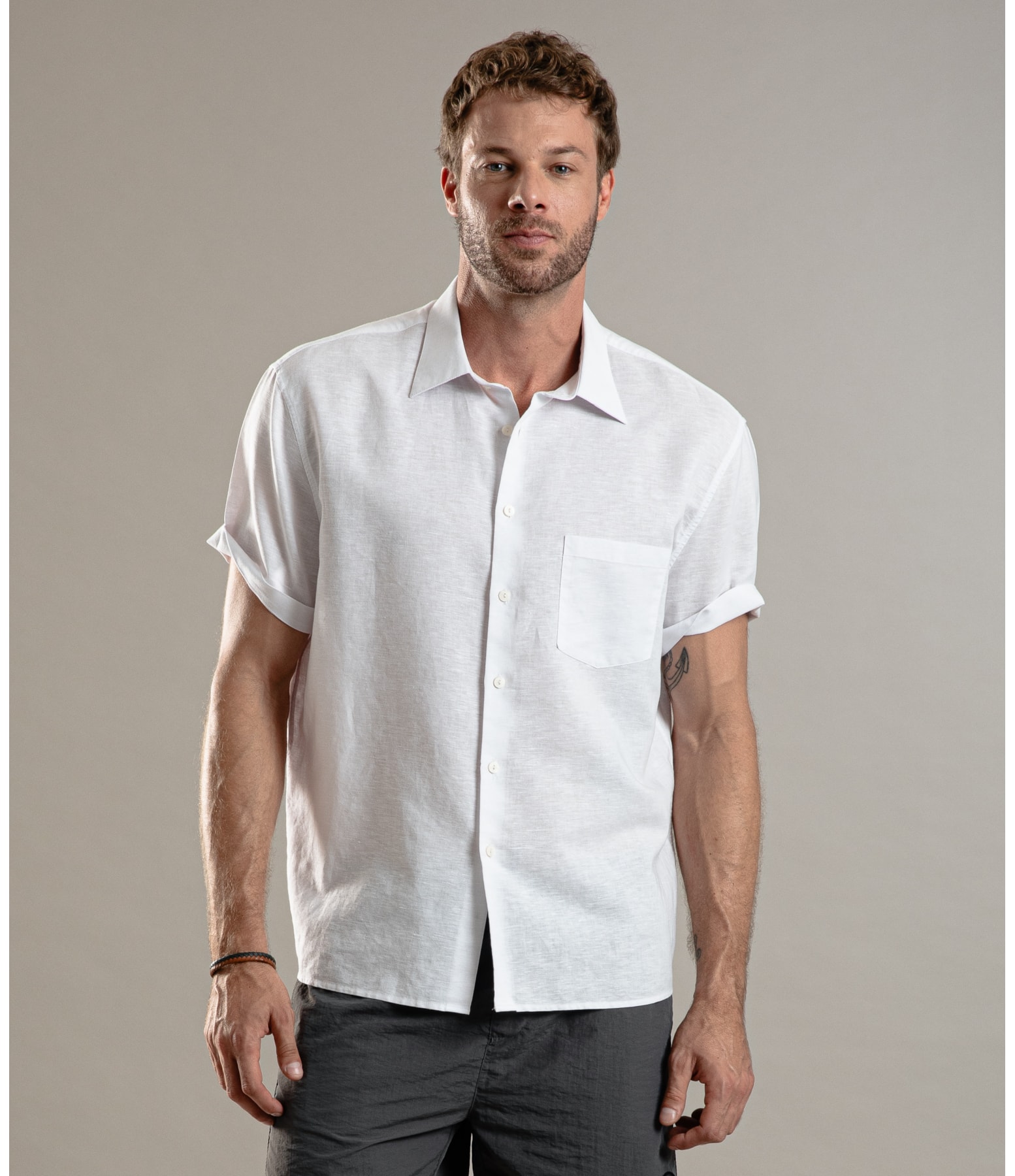Camisa Linho  Telin Uni Mc Branco