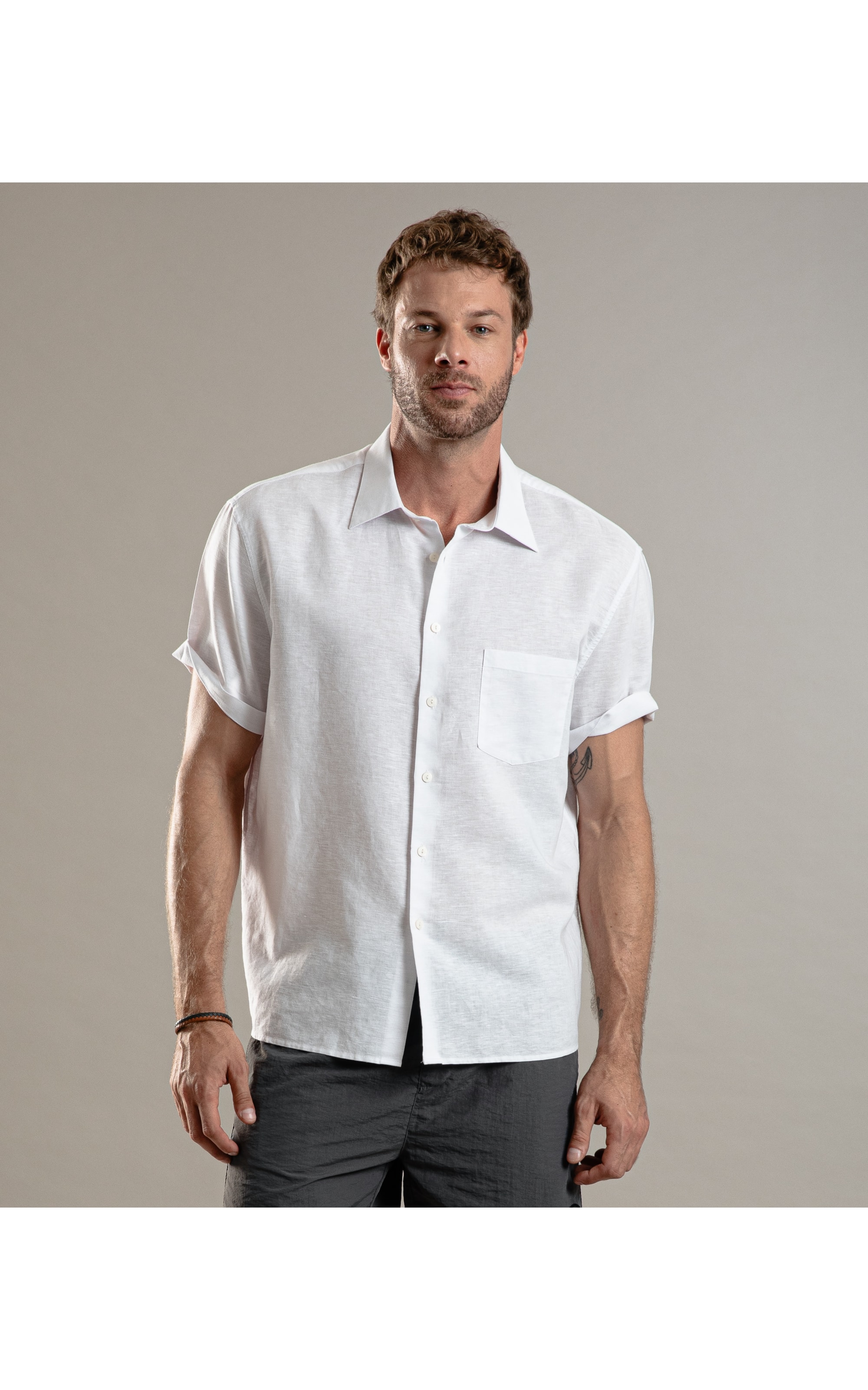 Camisa Linho  Telin Uni Mc Branco