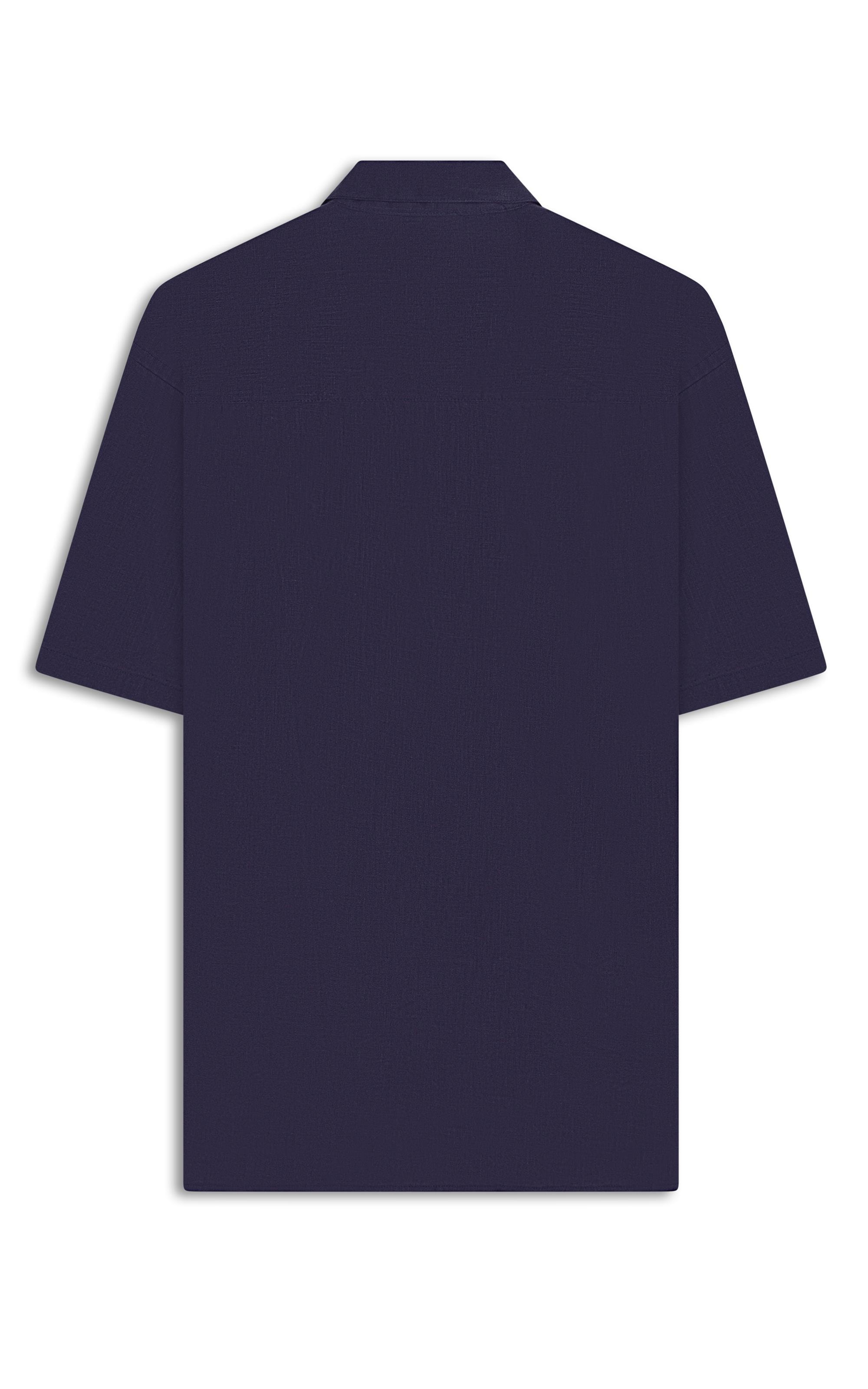 Camisa Linho  Telin Uni Mc Dark Navy