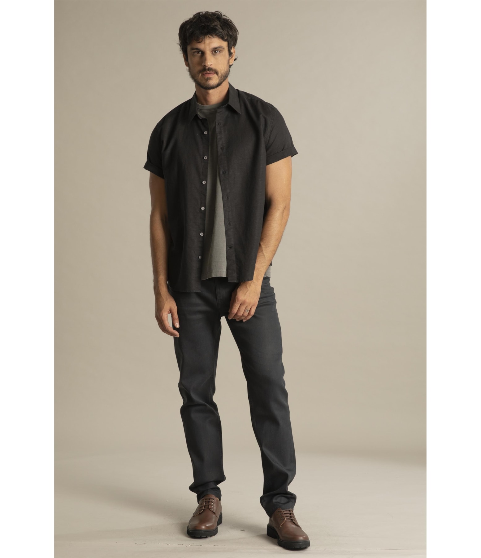 Camisa Linho  Telin Uni Mc Preto
