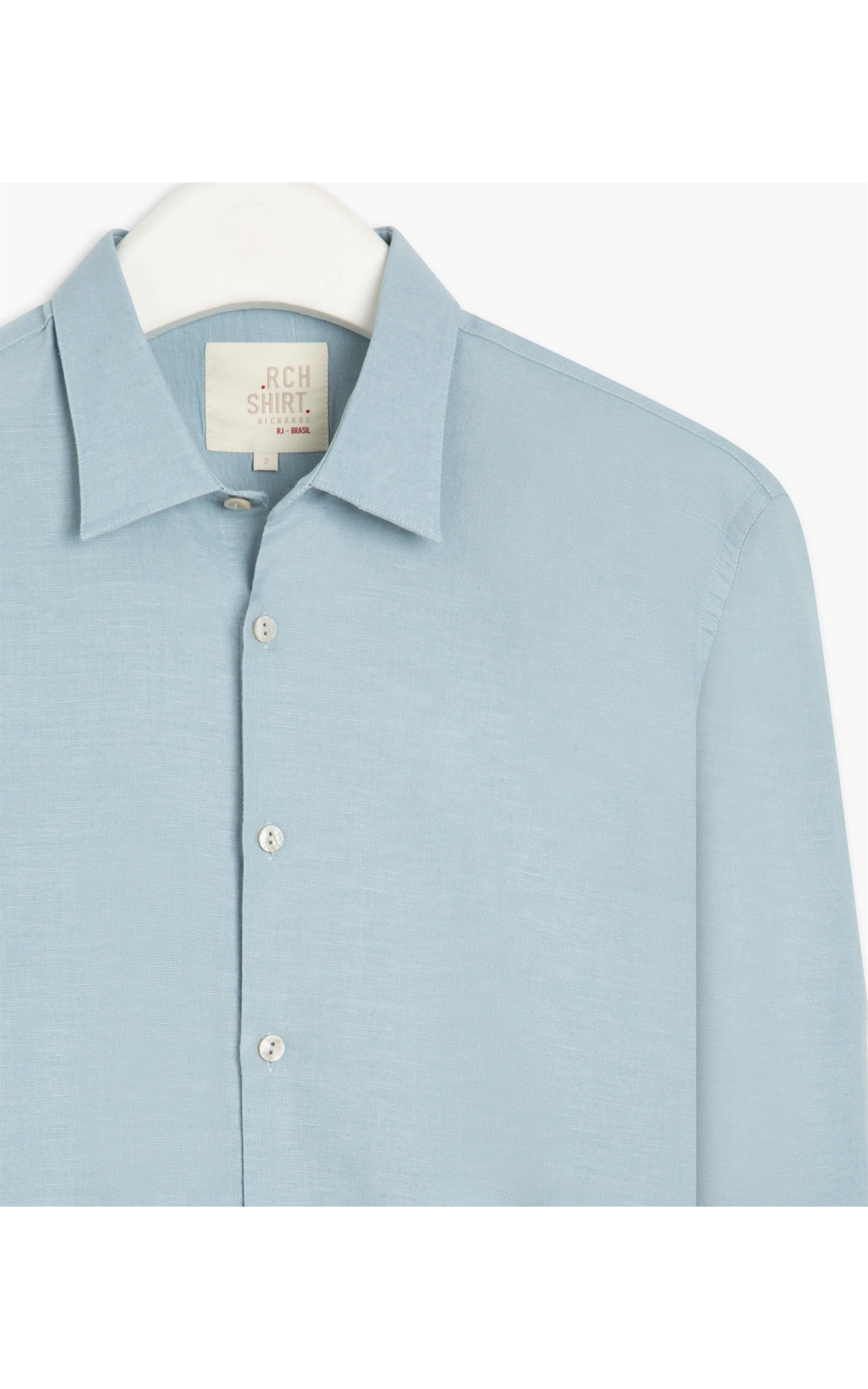 Camisa Linho  Telin Uni Ml Azul Claro