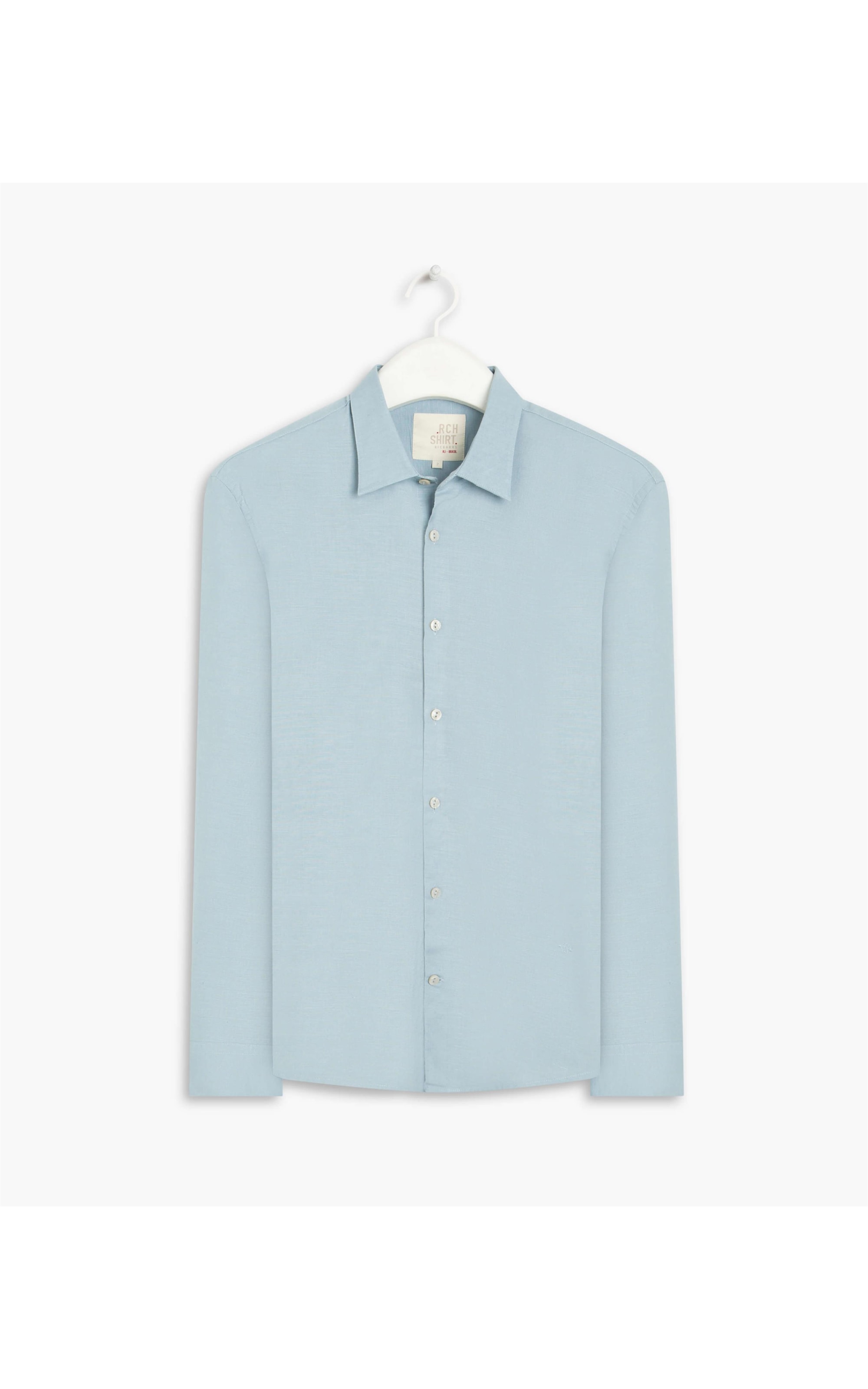 Camisa Linho  Telin Uni Ml Azul Claro