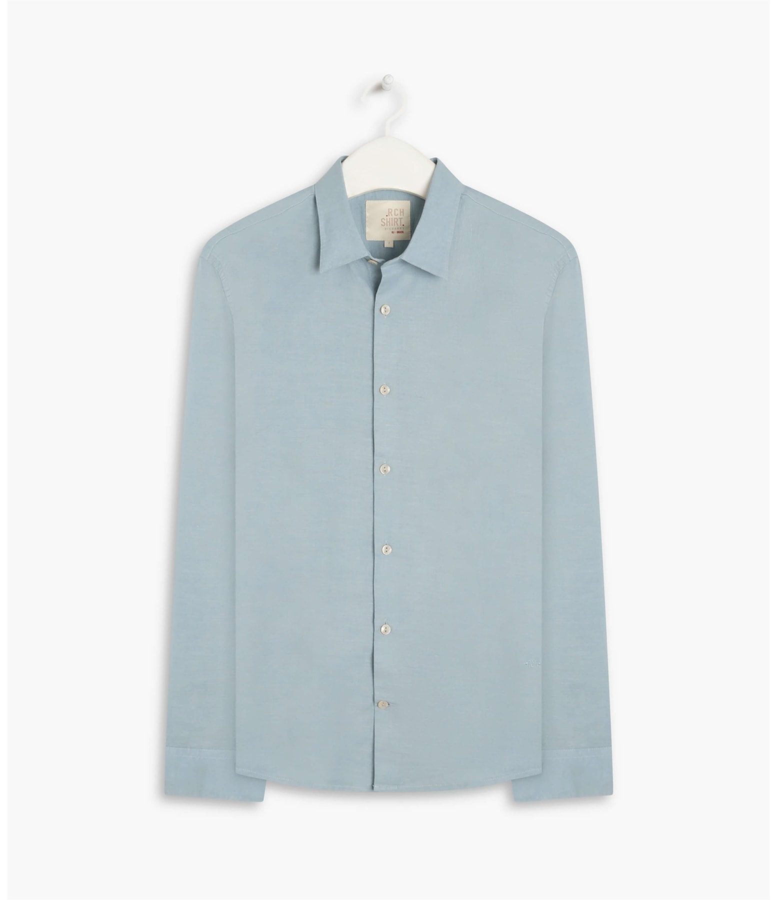 Camisa Linho  Telin Uni Ml Azul Claro