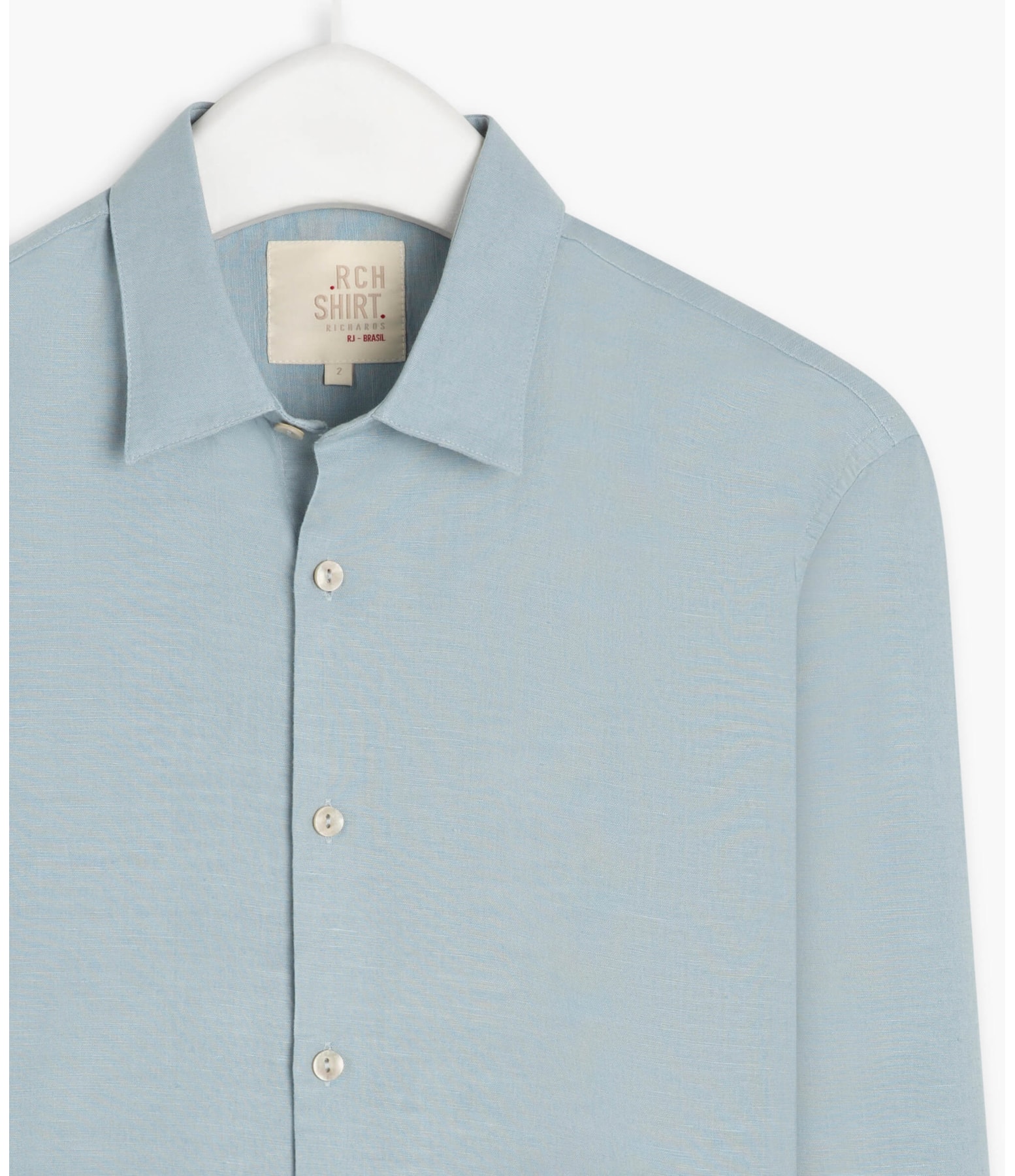 Camisa Linho  Telin Uni Ml Azul Claro