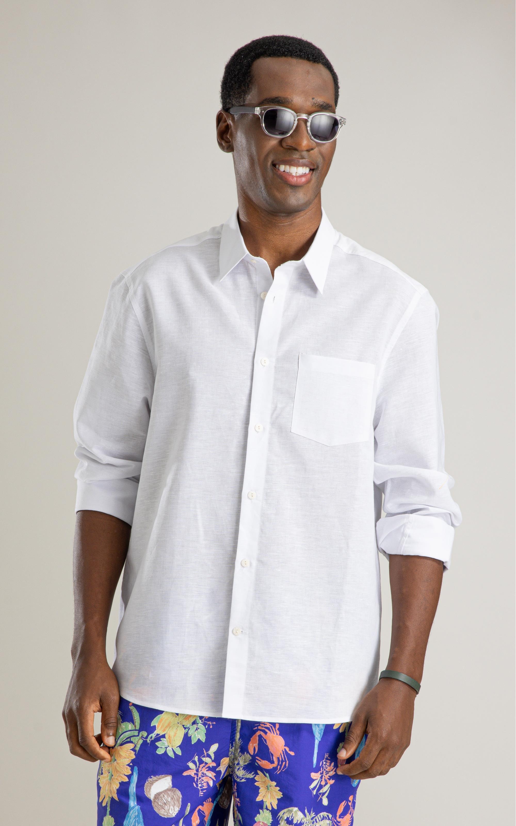 Camisa Linho  Telin Uni Ml Branco