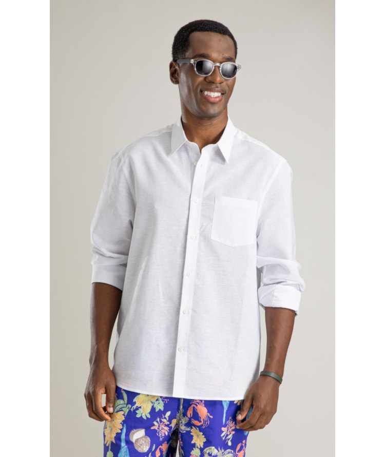 Camisa Linho  Telin Uni Ml Branco