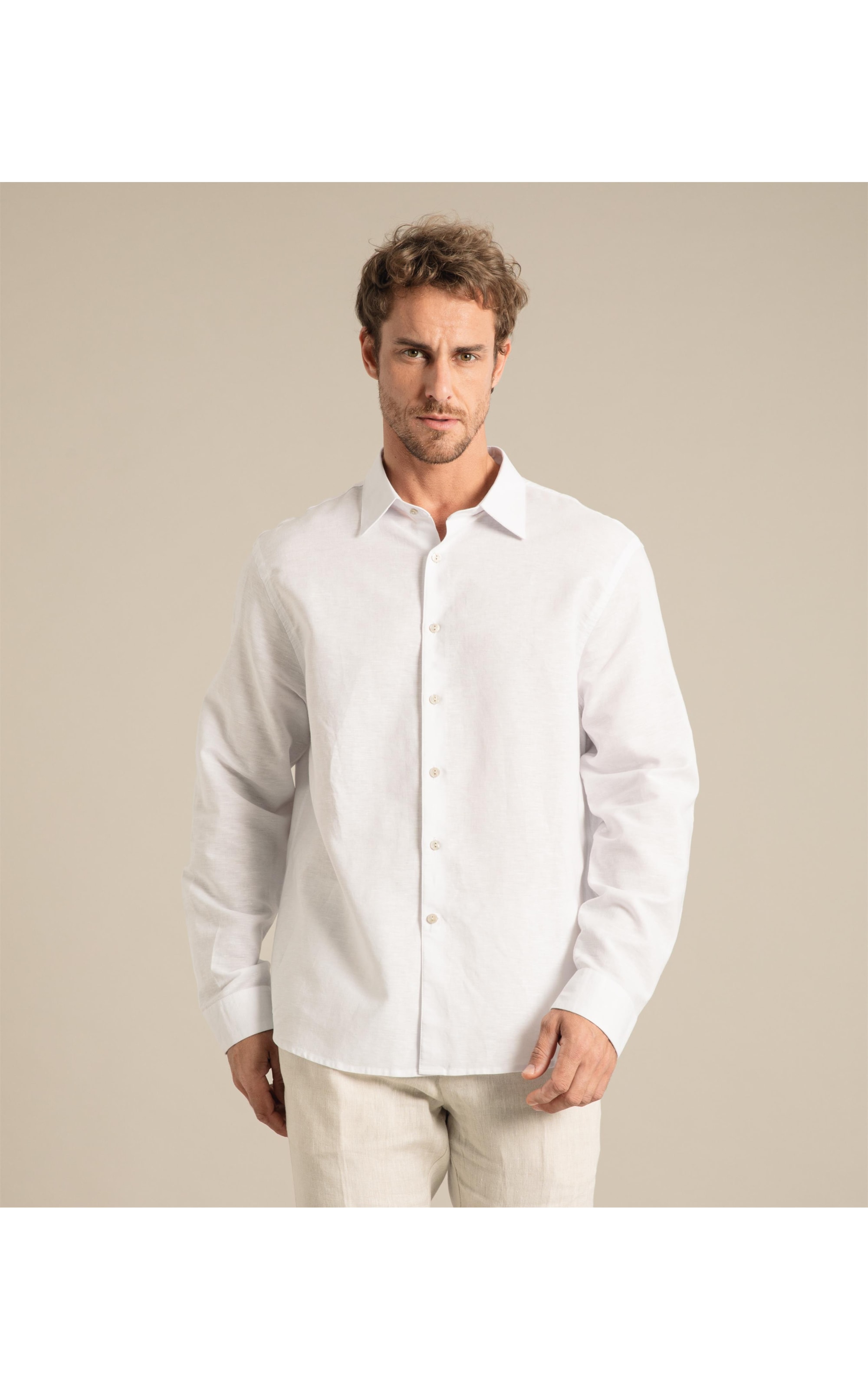Camisa Linho  Telin Uni Ml Branco