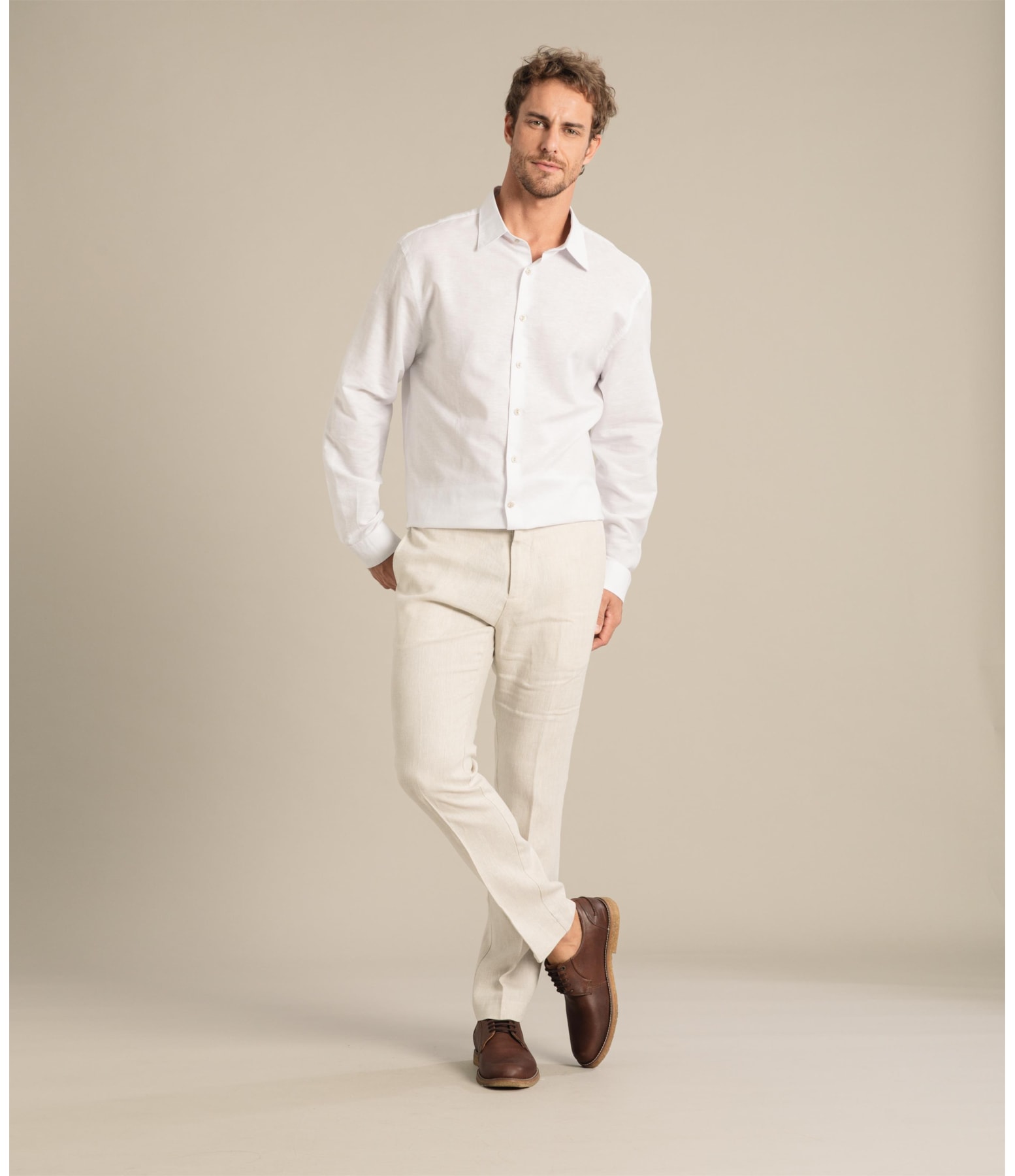 Camisa Linho  Telin Uni Ml Branco