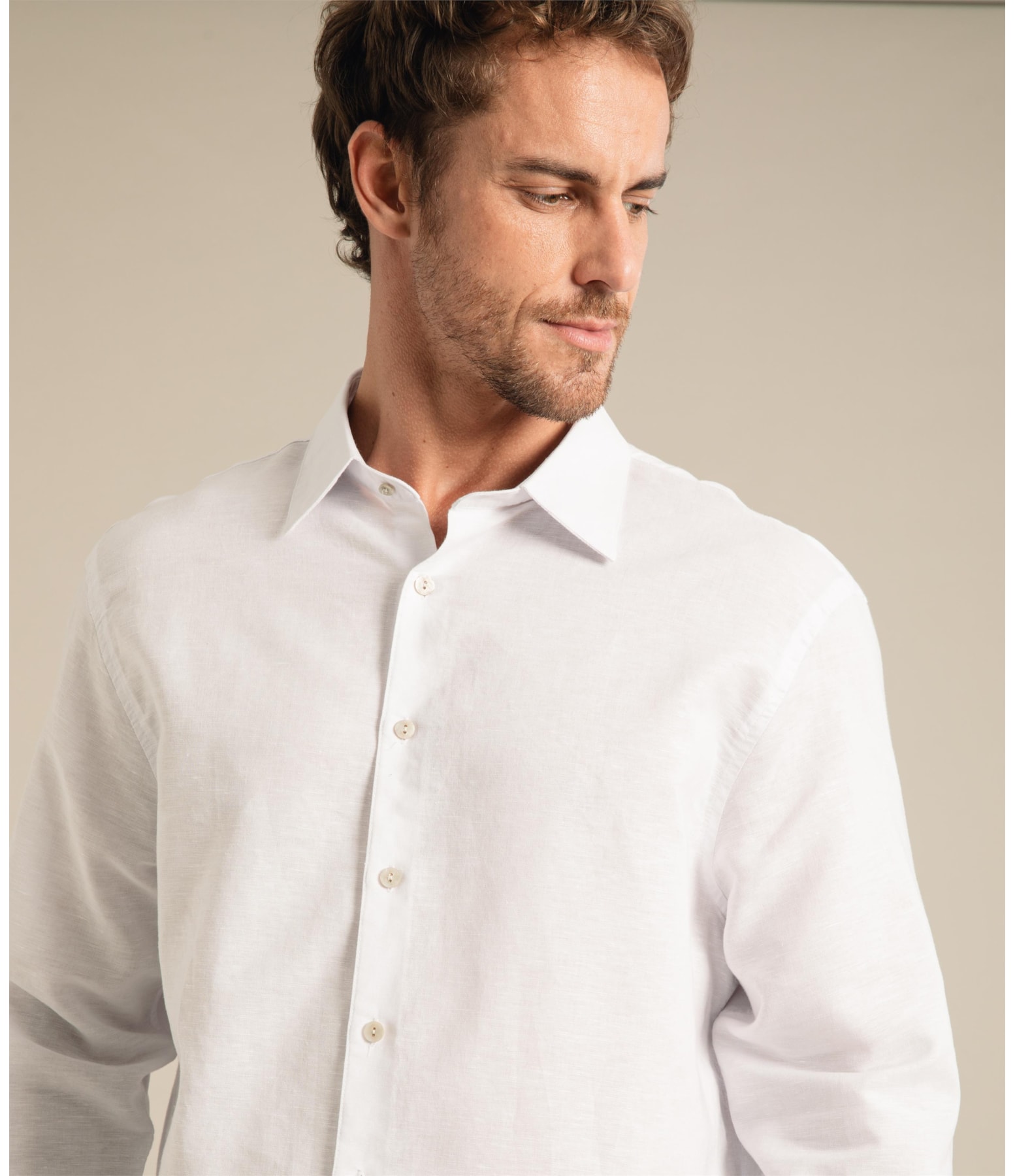 Camisa Linho  Telin Uni Ml Branco