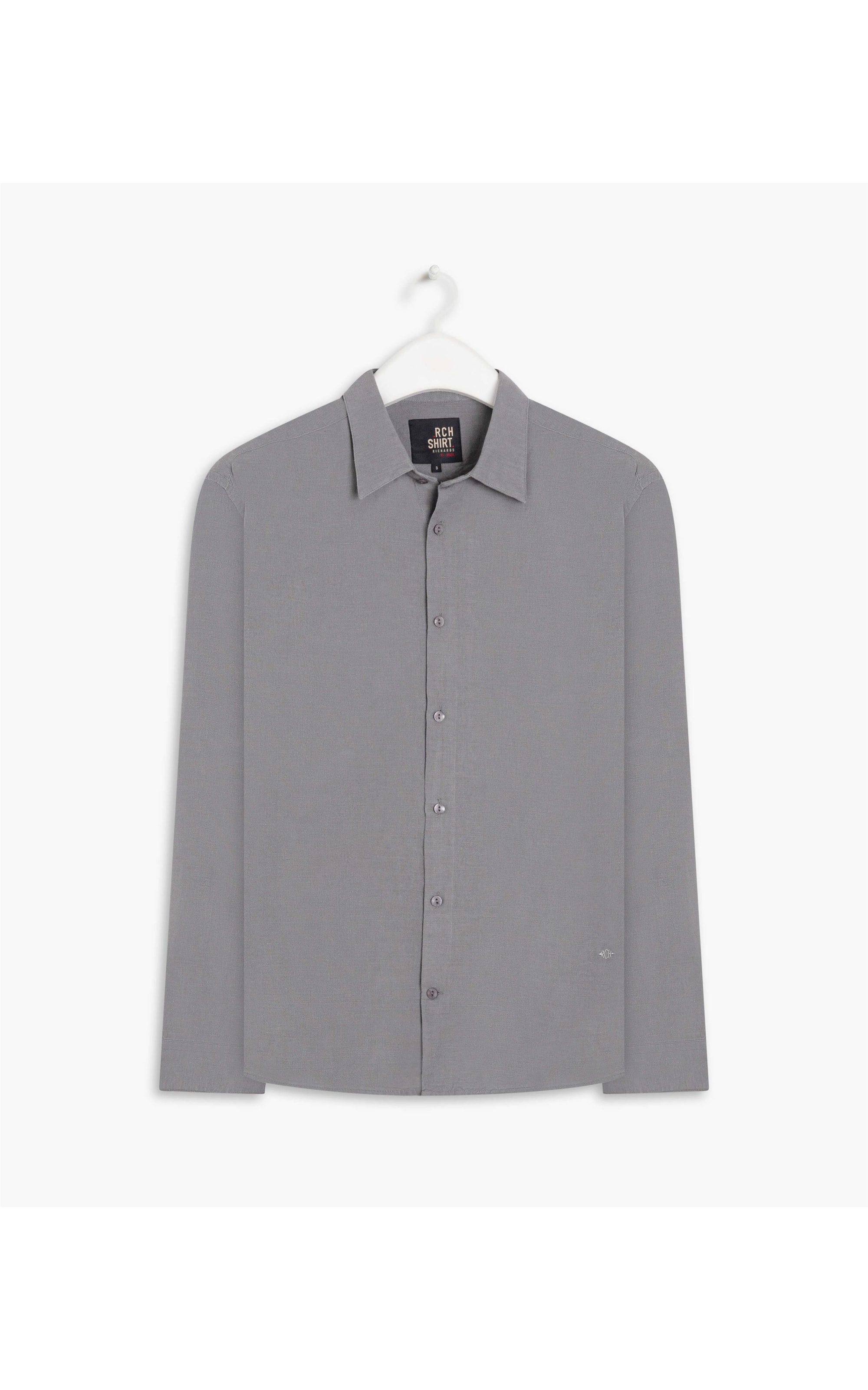 Camisa Linho  Telin Uni Ml Cinza Medio