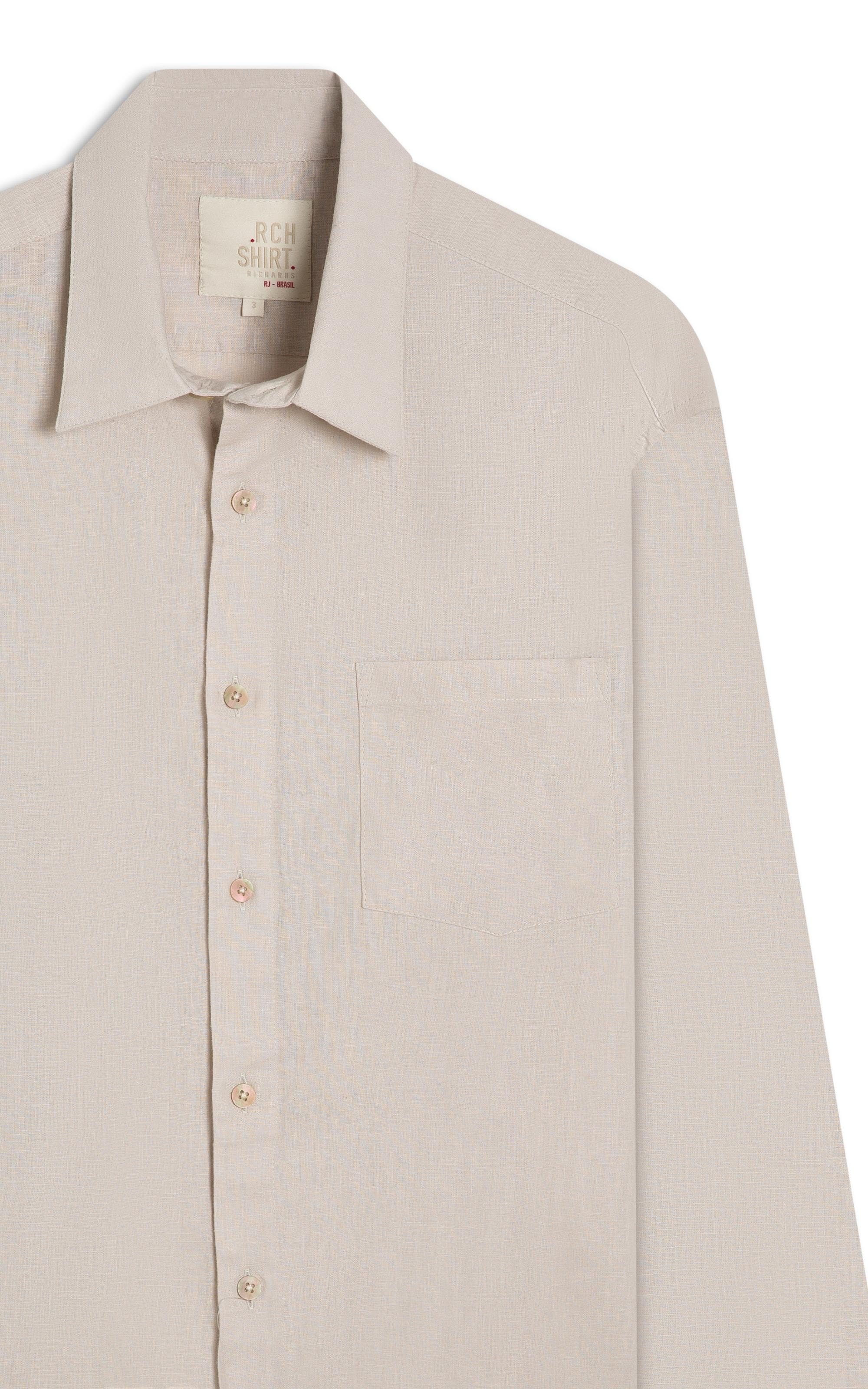 Camisa Linho  Telin Uni Ml Gelo