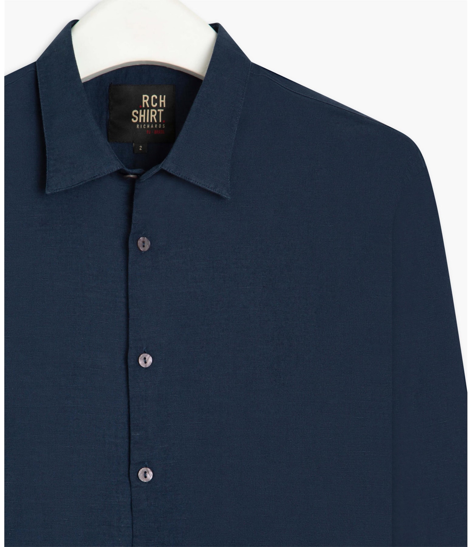 Camisa Linho  Telin Uni Ml Marinho