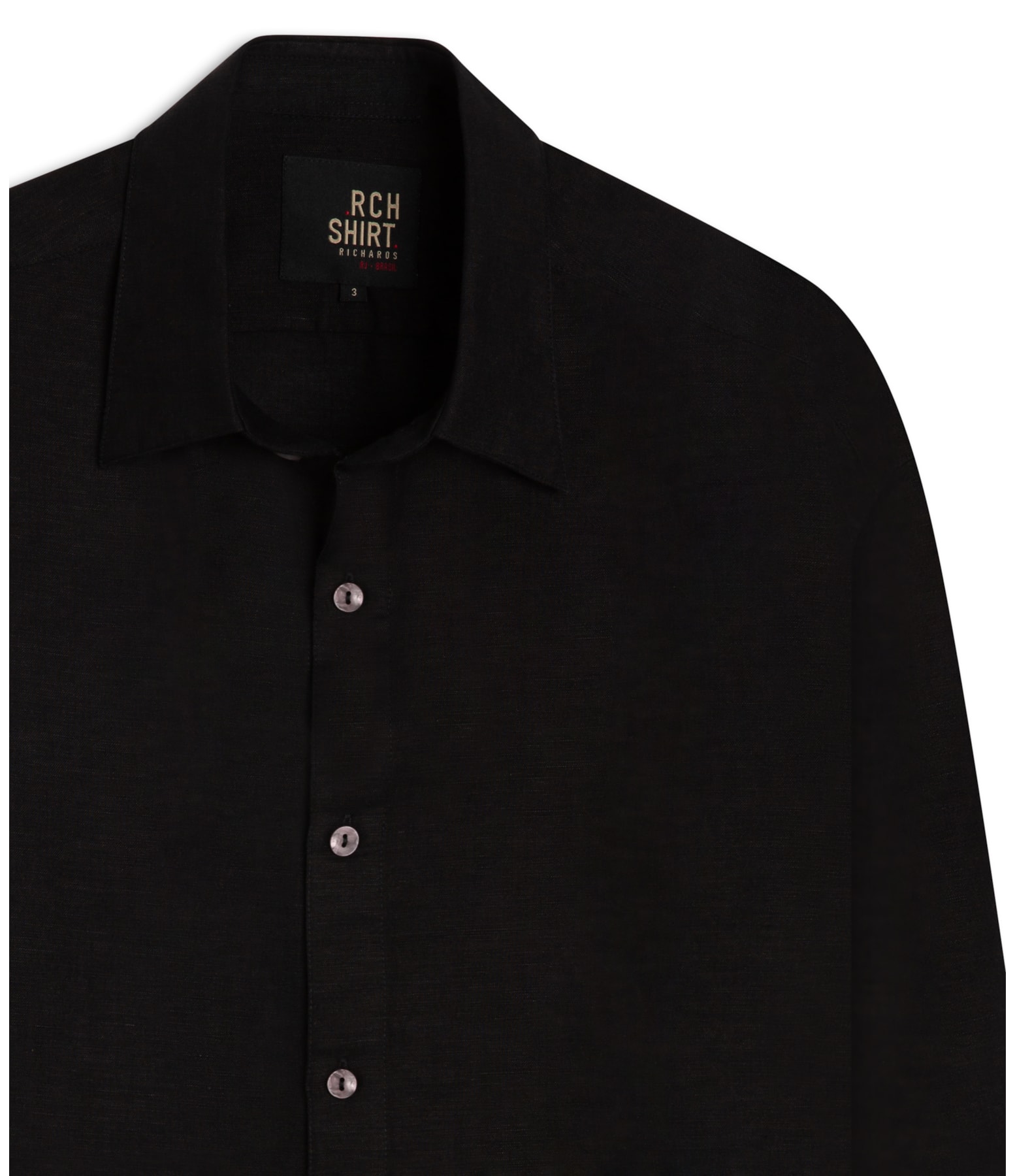 Camisa Linho  Telin Uni Ml Preto