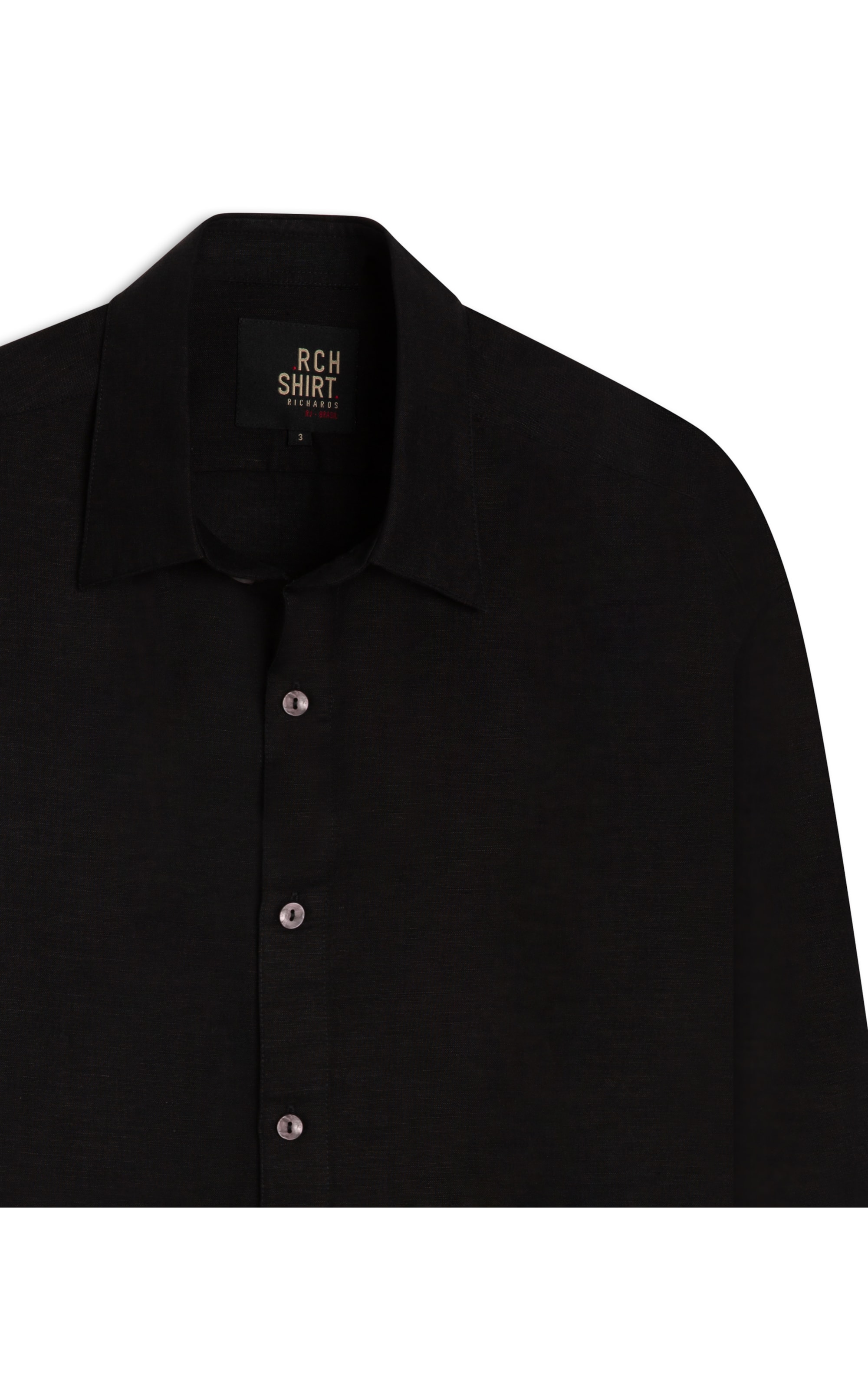 Camisa Linho  Telin Uni Ml Preto