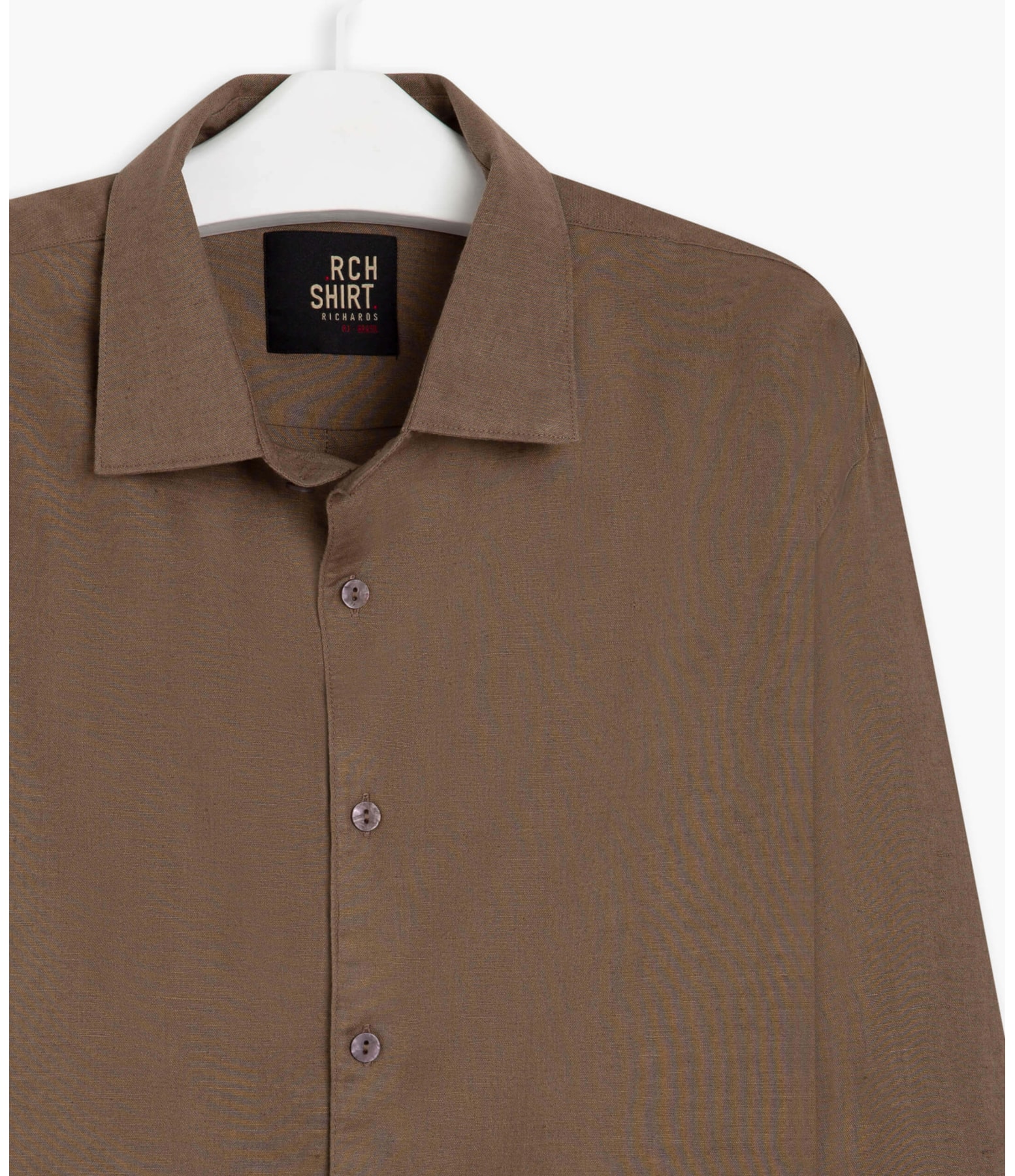 Camisa Linho  Telin Uni Ml Tabaco