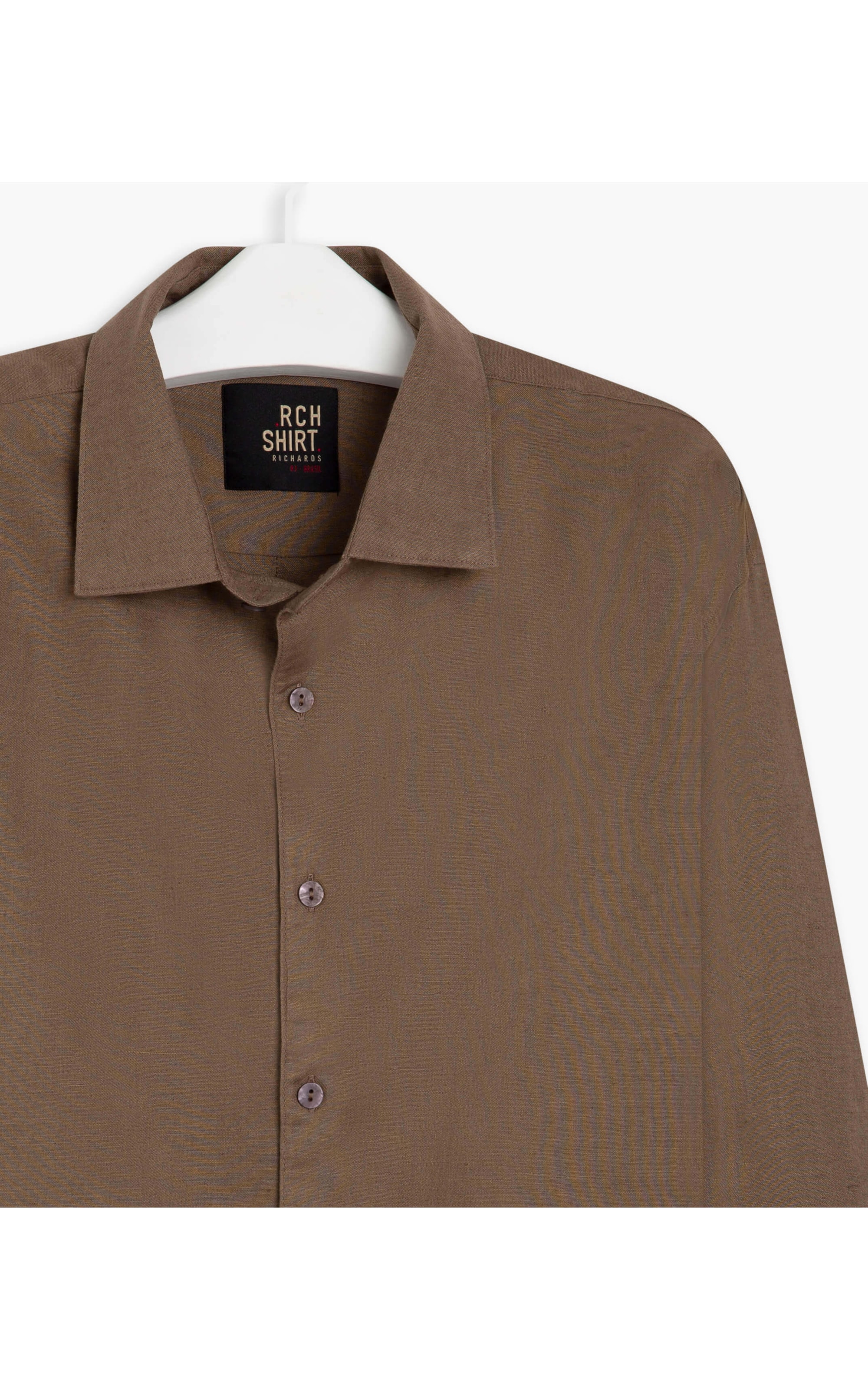 Camisa Linho  Telin Uni Ml Tabaco
