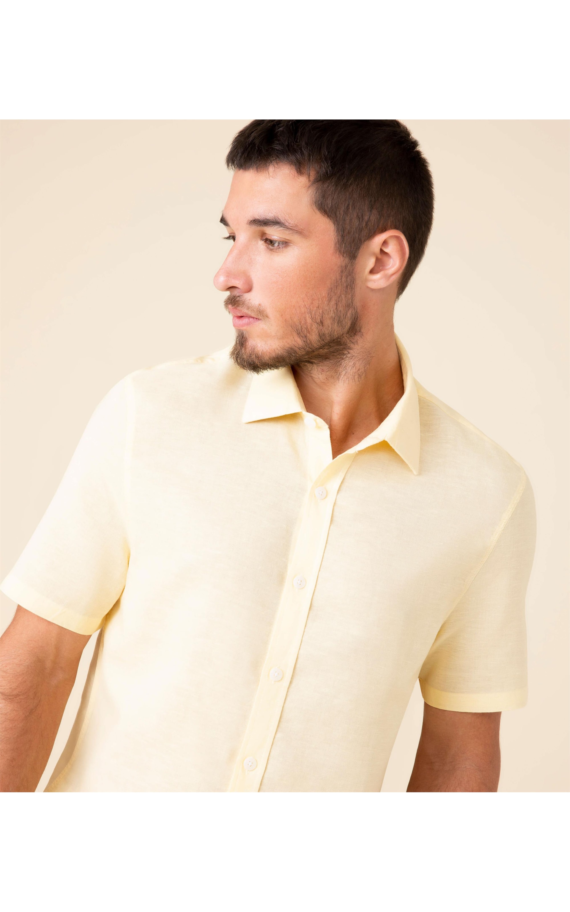 Camisa Linho  Tinturada Amarelo Claro
