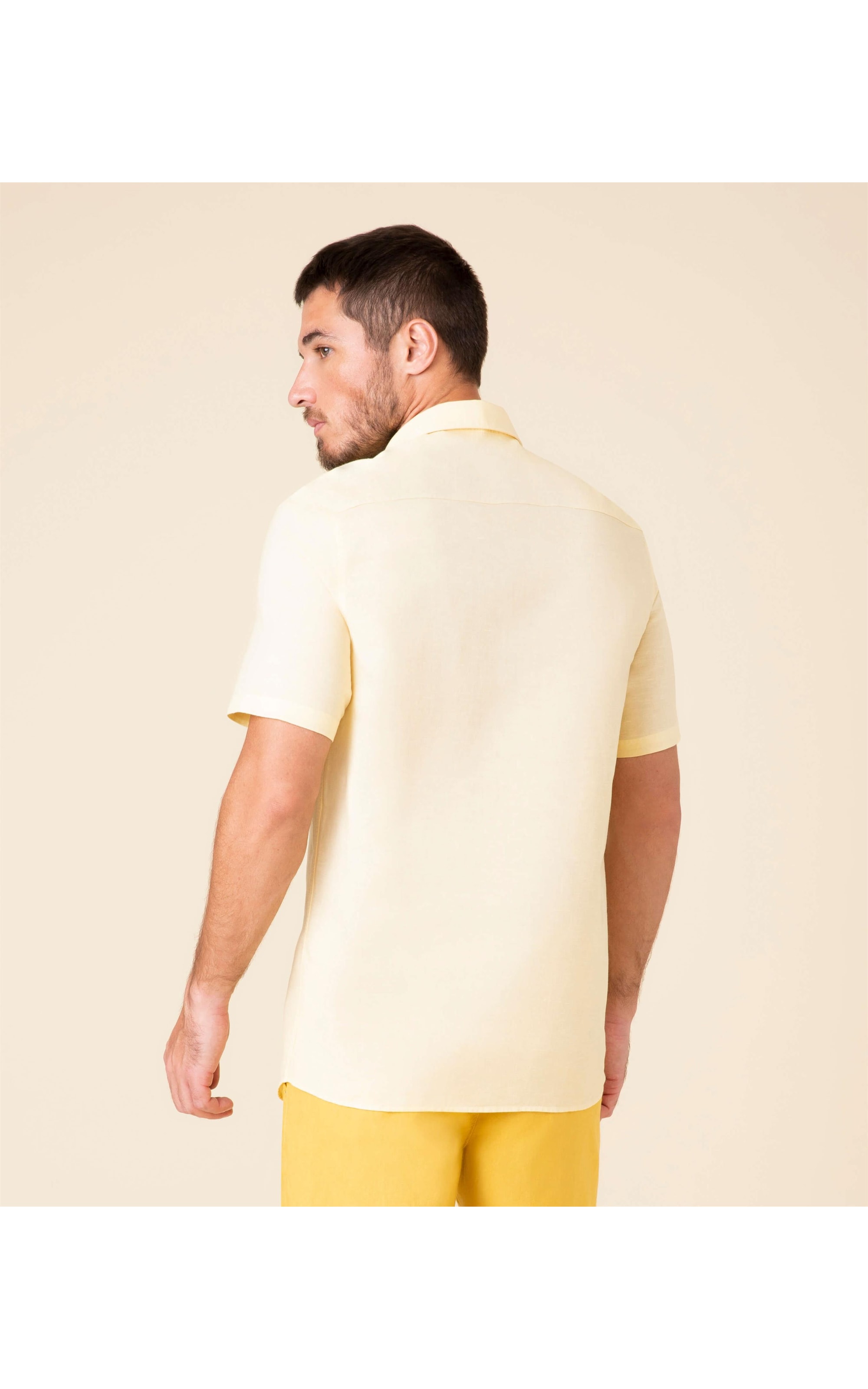 Camisa Linho  Tinturada Amarelo Claro
