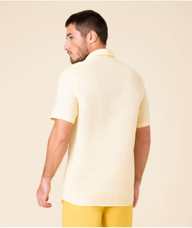 Camisa Linho  Tinturada Amarelo Claro