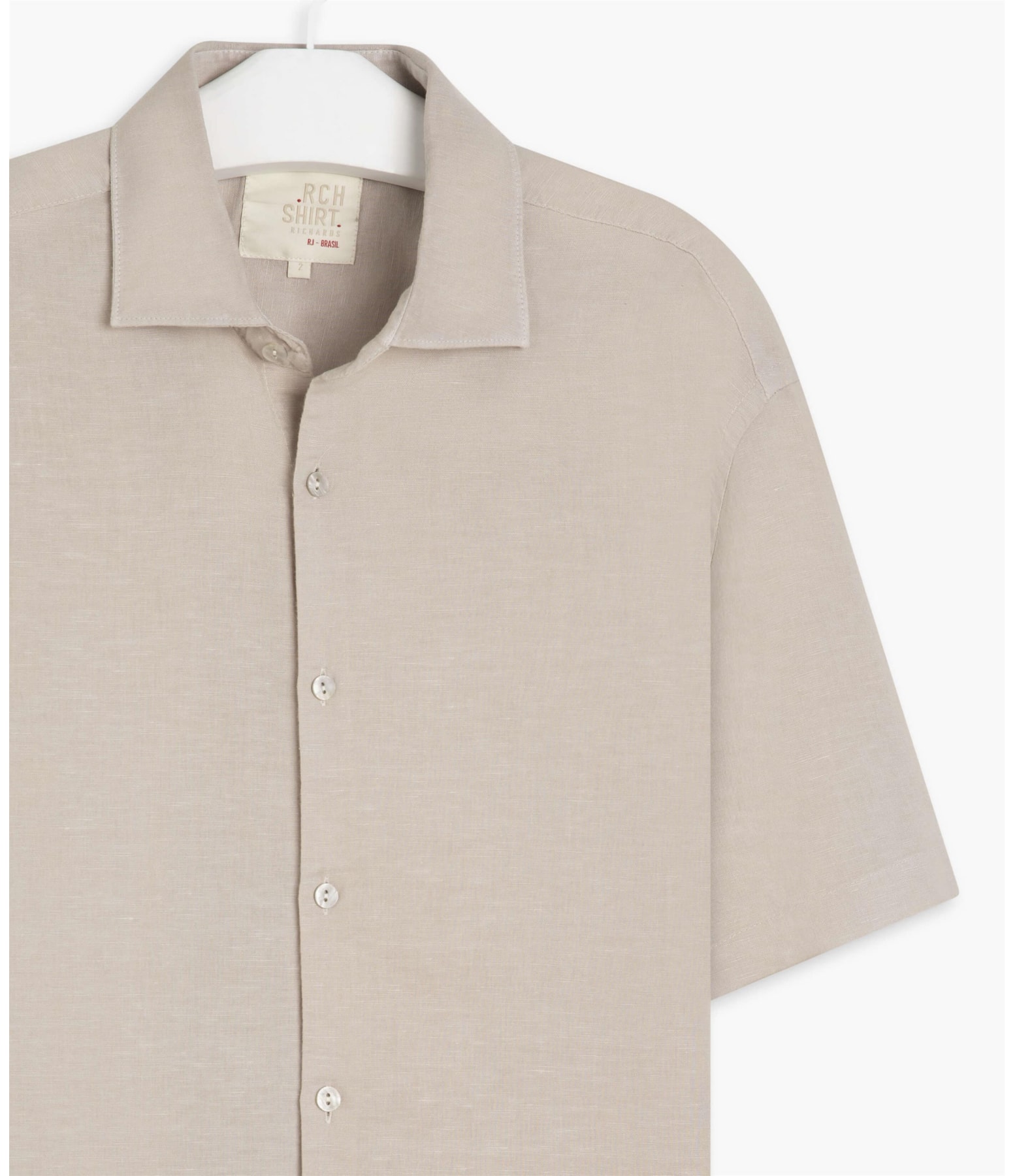 Camisa Linho  Tinturada Areia Seca