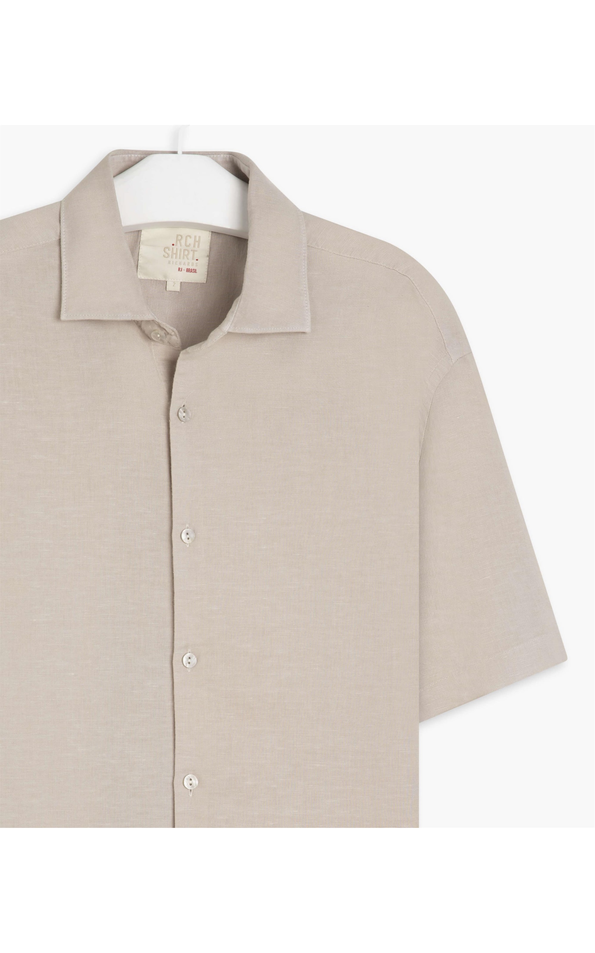 Camisa Linho  Tinturada Areia Seca