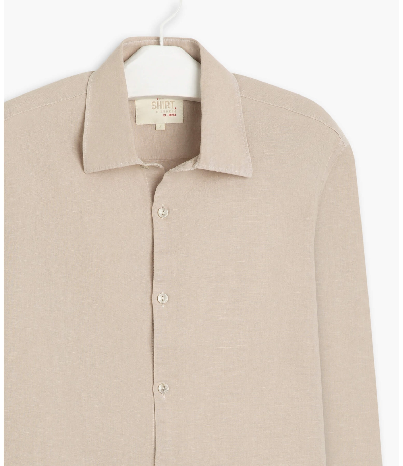 Camisa Linho  Tinturada Areia Seca