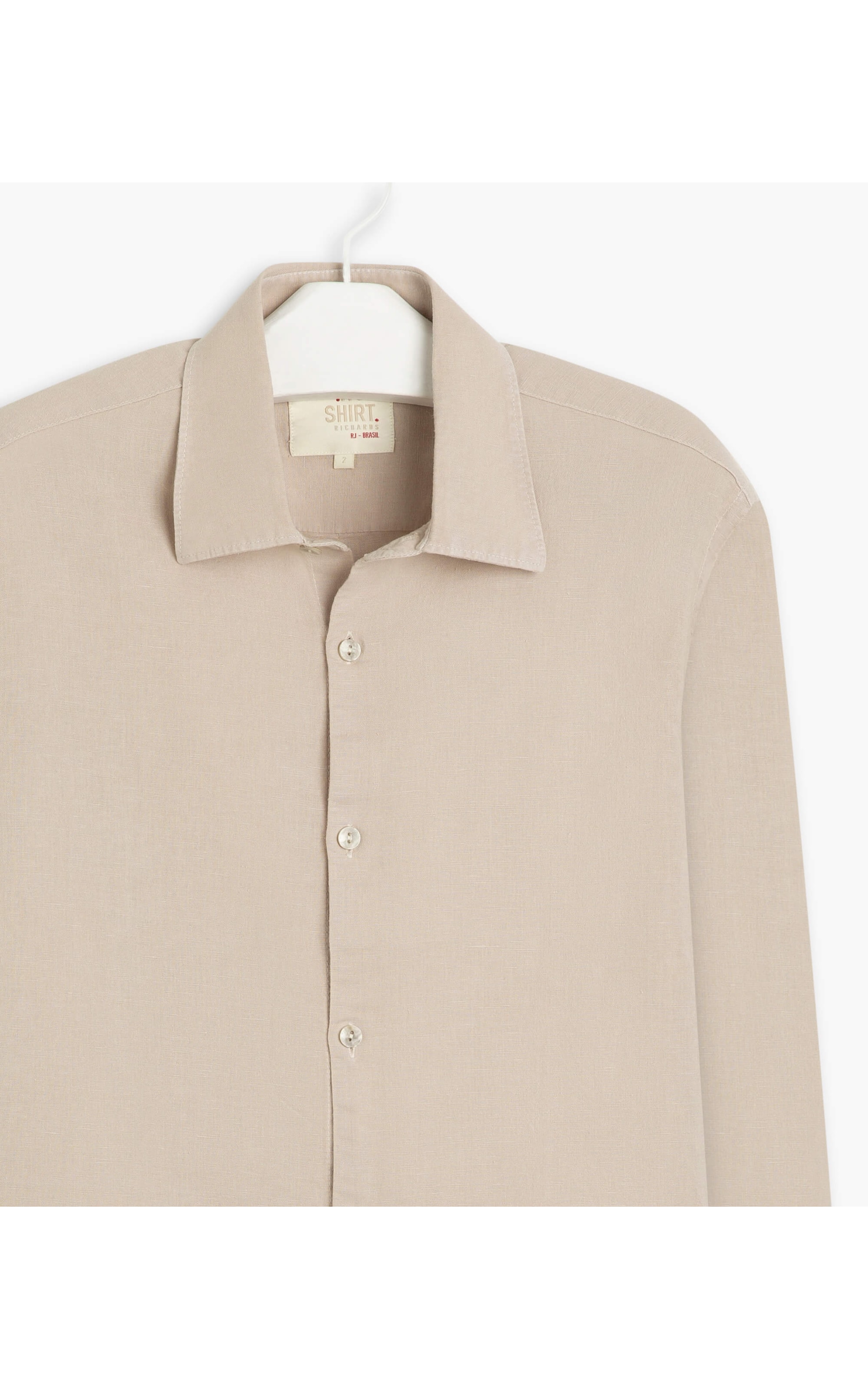 Camisa Linho  Tinturada Areia Seca