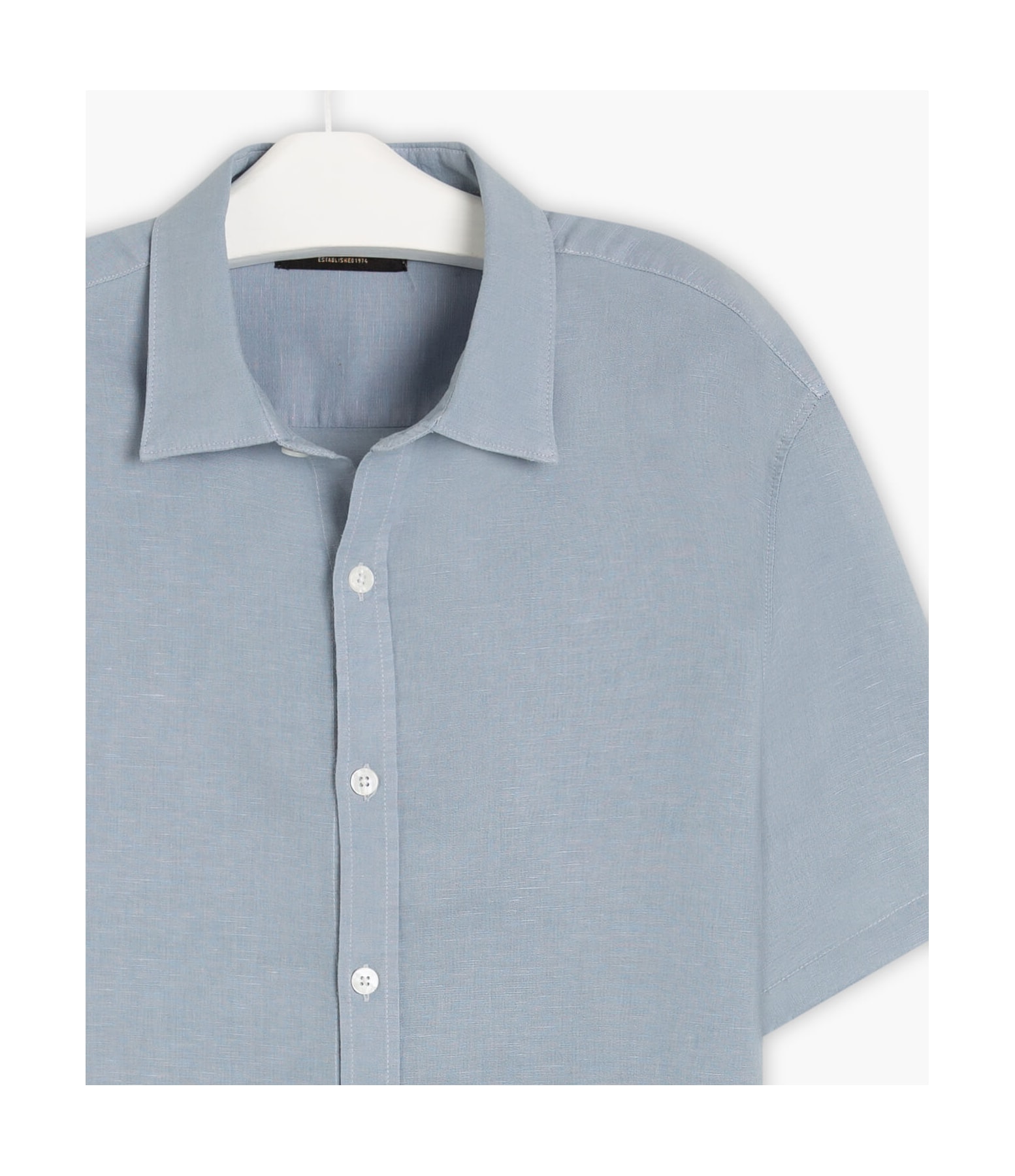 Camisa Linho  Tinturada Azul Chofer