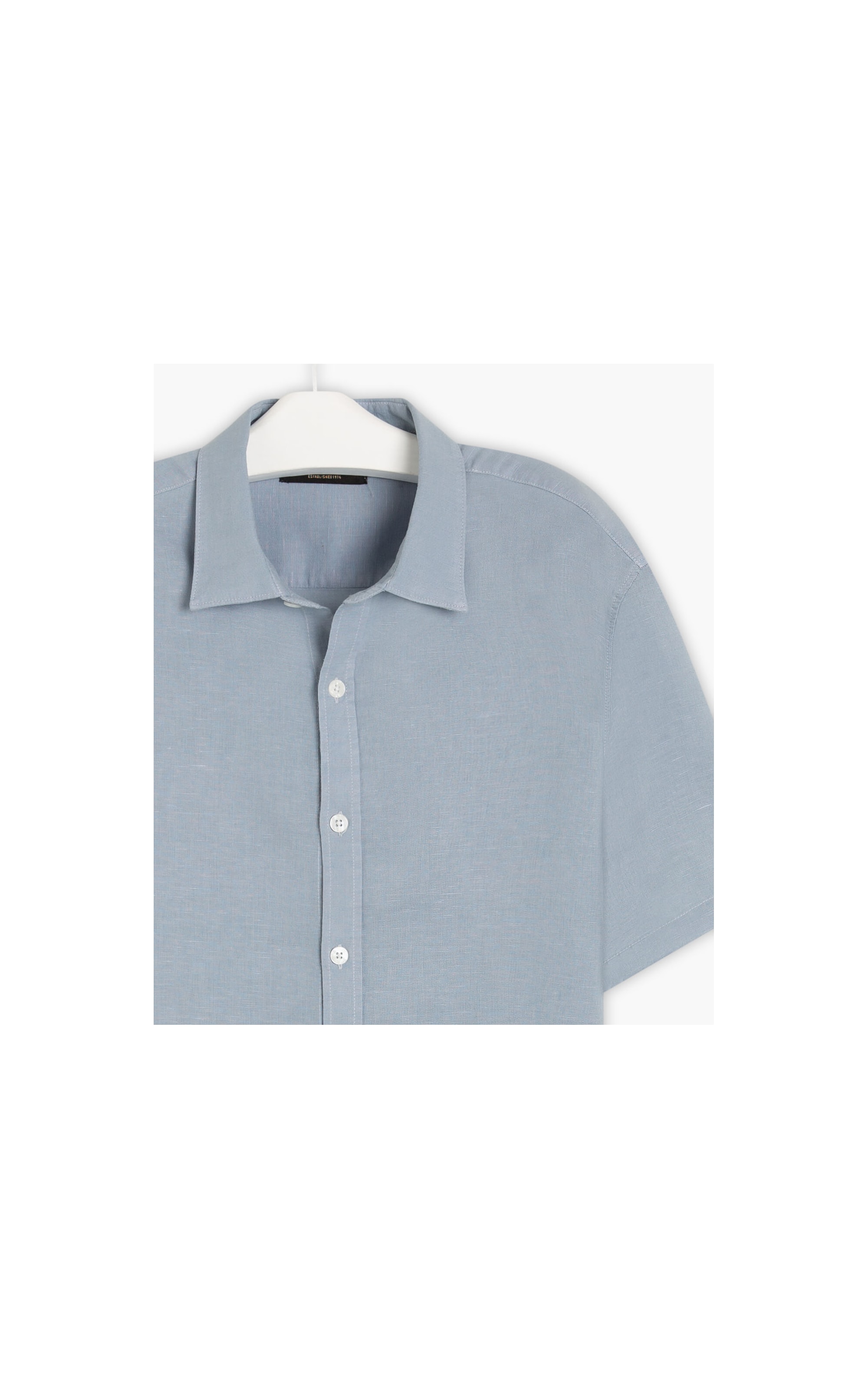 Camisa Linho  Tinturada Azul Chofer