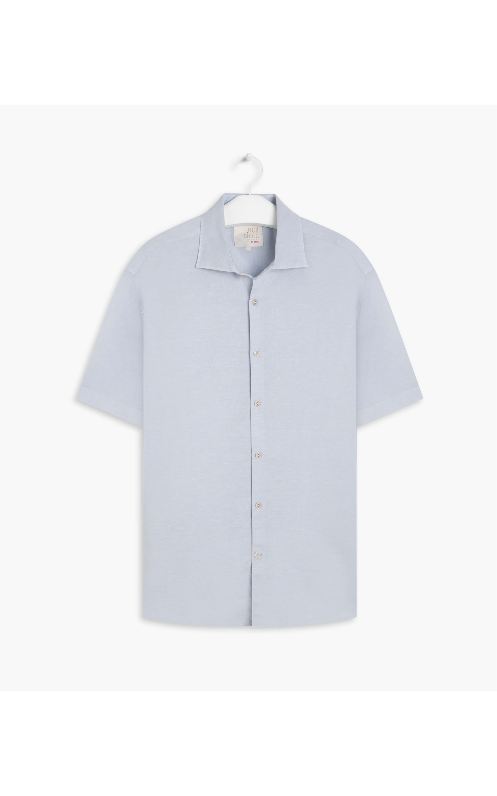 Camisa Linho  Tinturada Azul Chofer