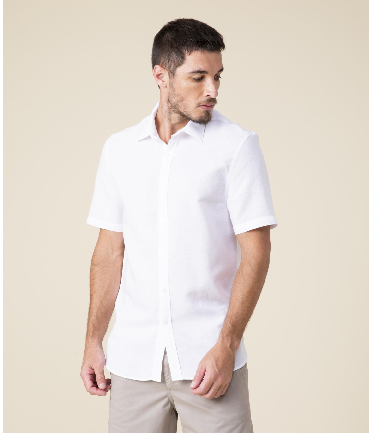 Camisa Linho  Tinturada Branco