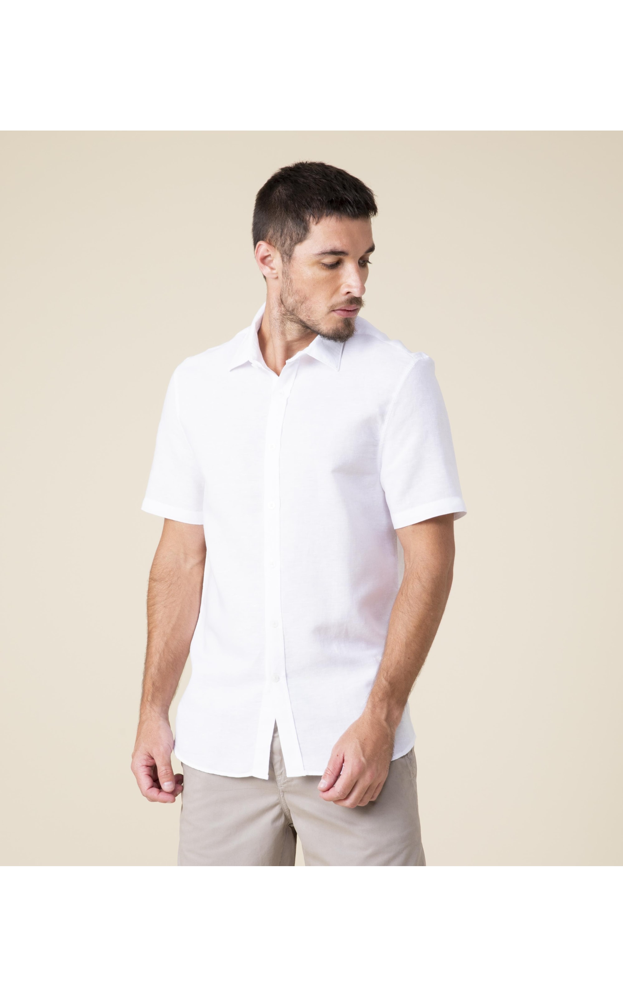 Camisa Linho  Tinturada Branco