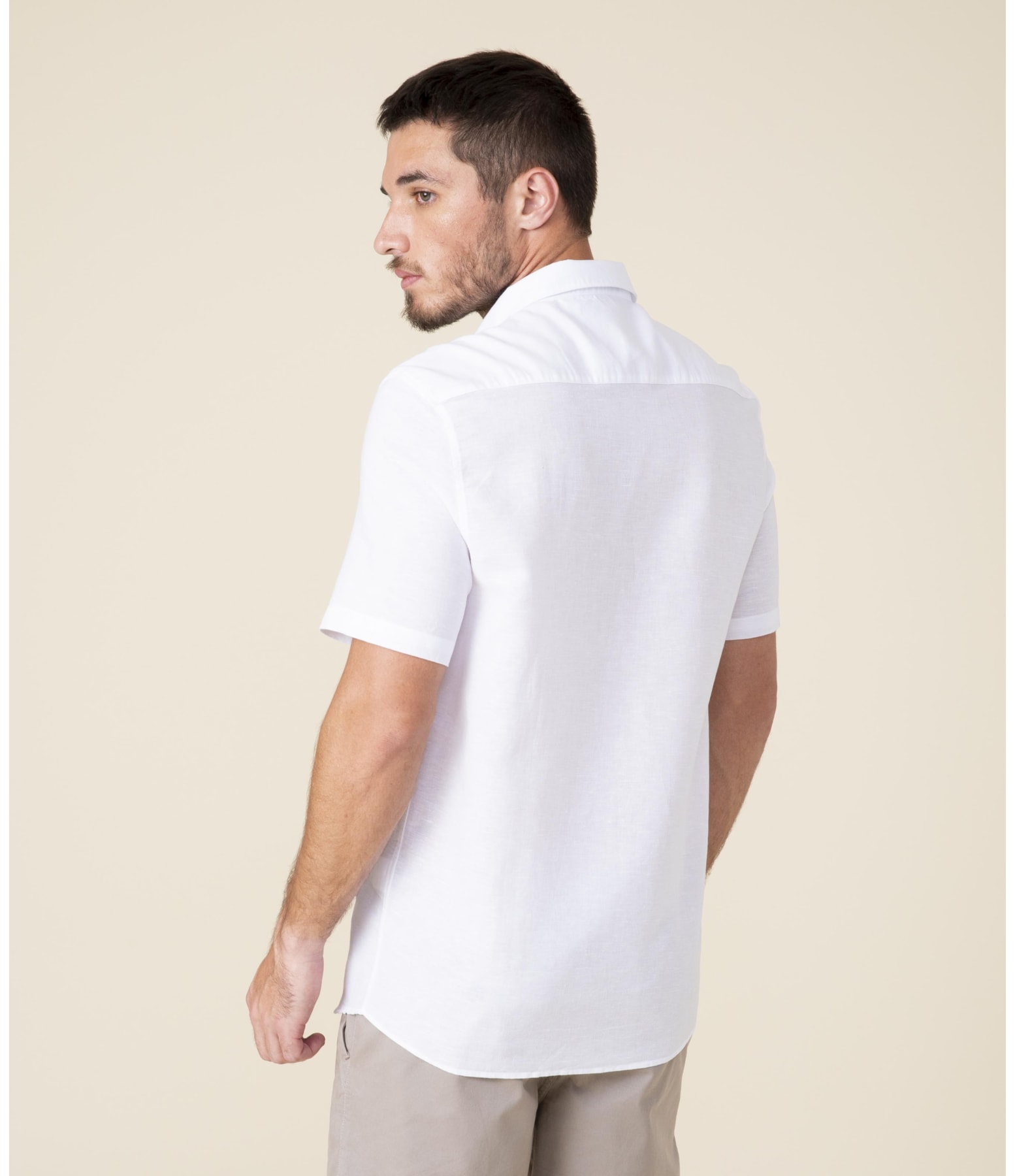 Camisa Linho  Tinturada Branco