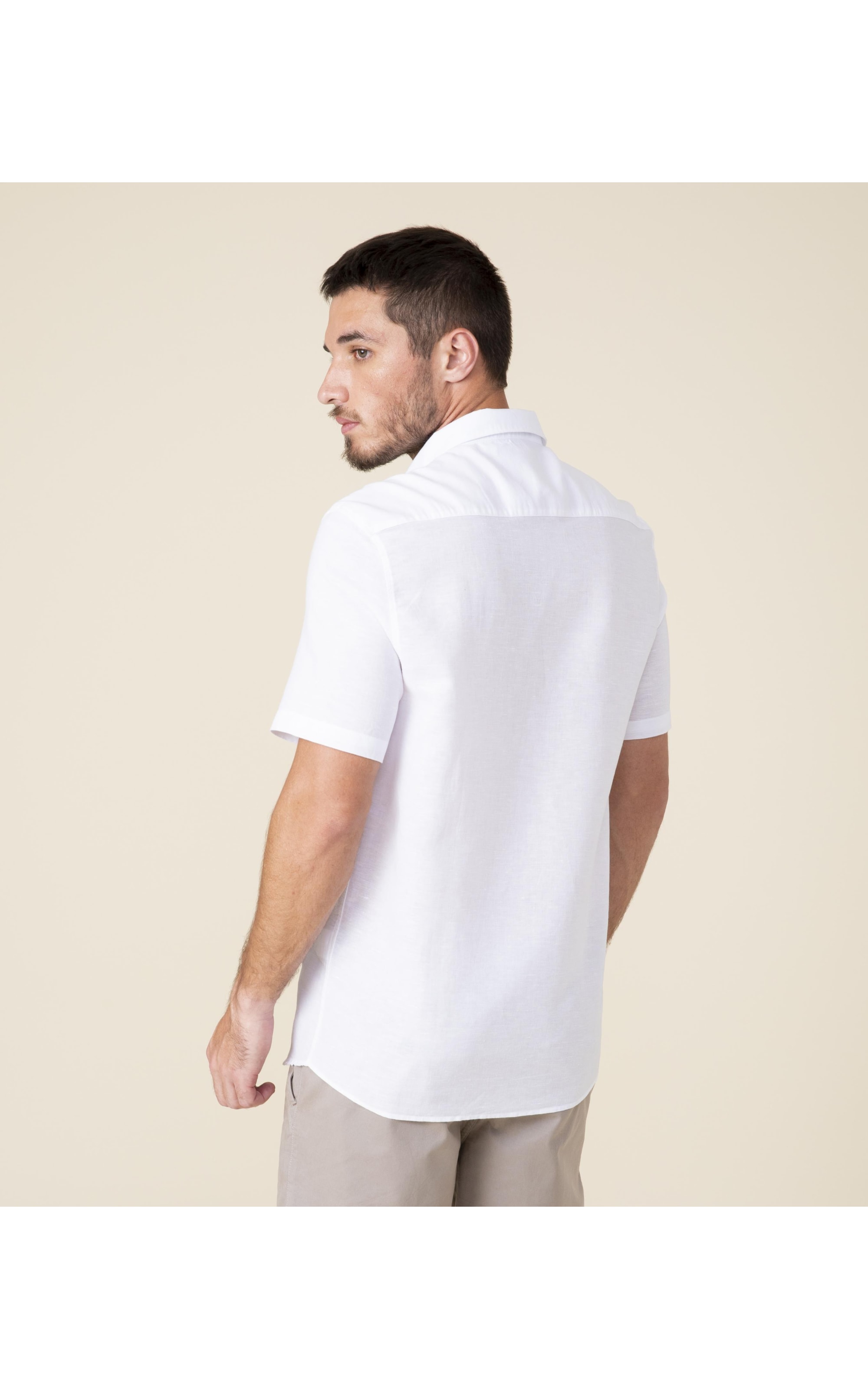 Camisa Linho  Tinturada Branco