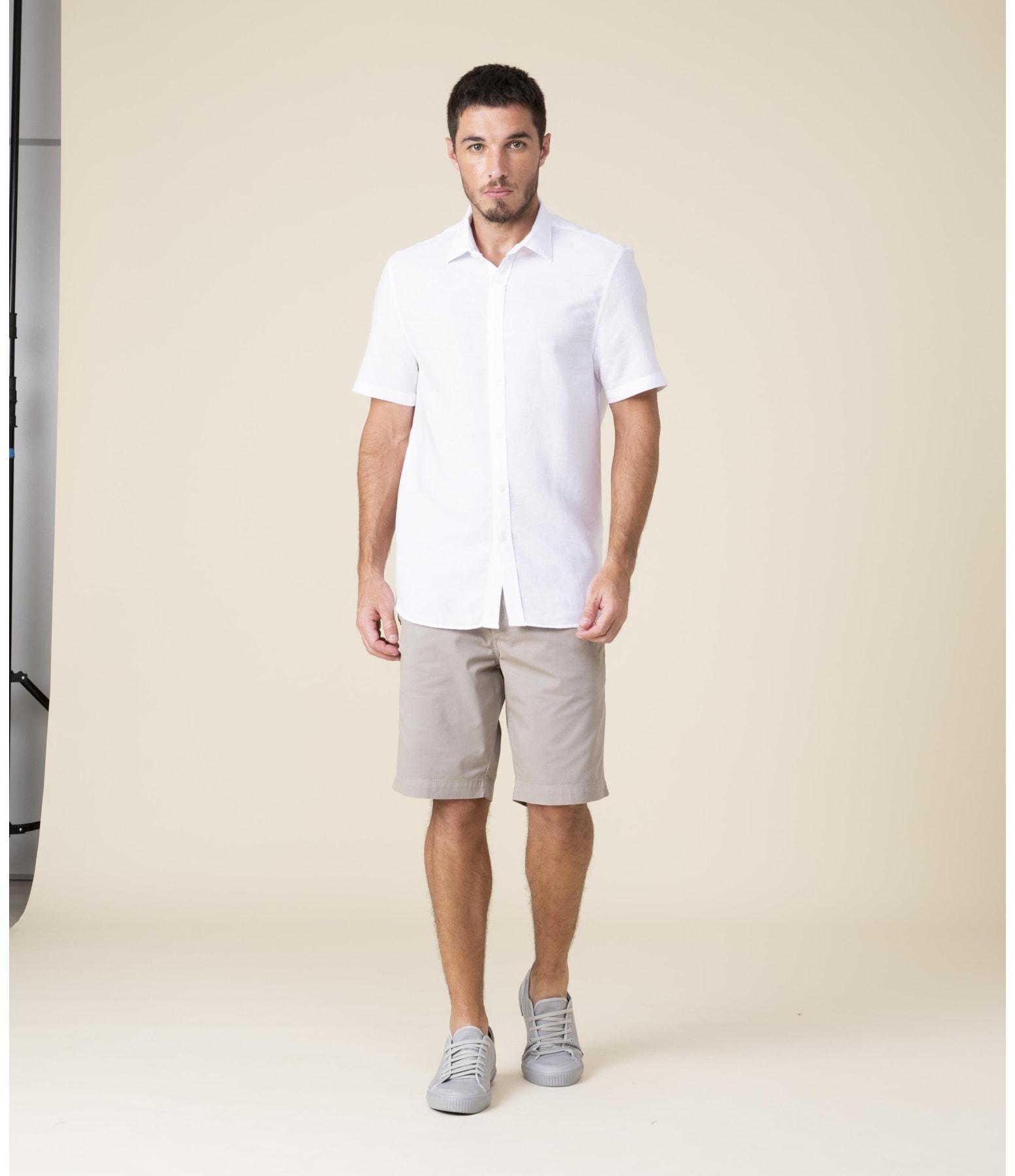 Camisa Linho  Tinturada Branco