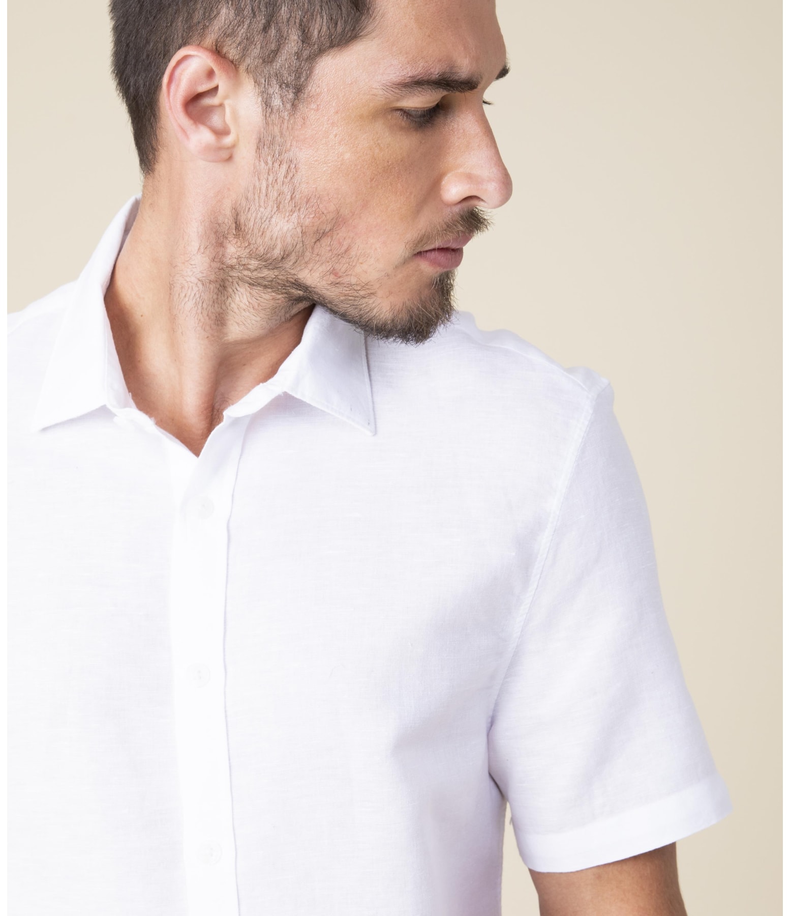 Camisa Linho  Tinturada Branco