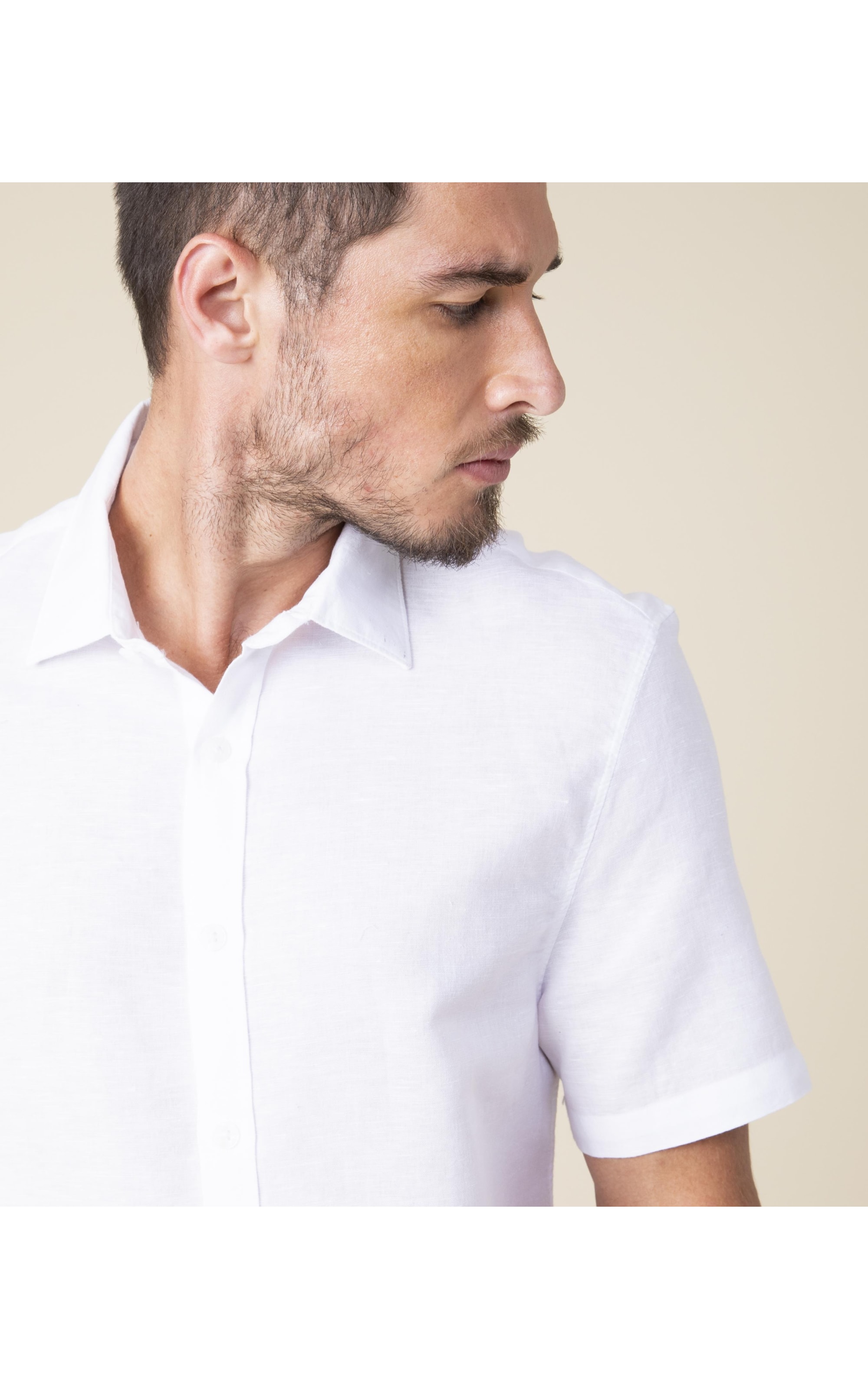 Camisa Linho  Tinturada Branco