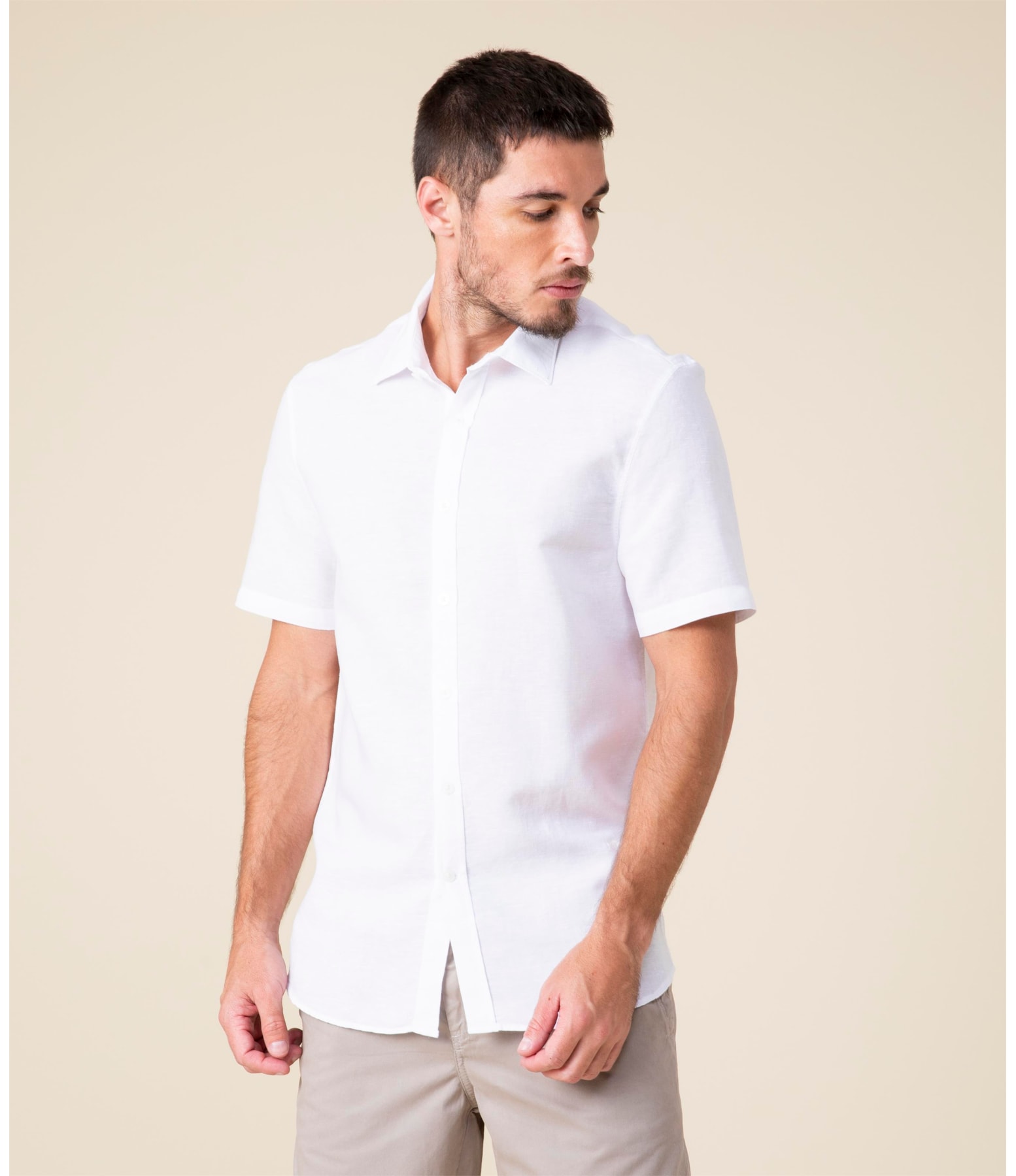 Camisa Linho  Tinturada Branco