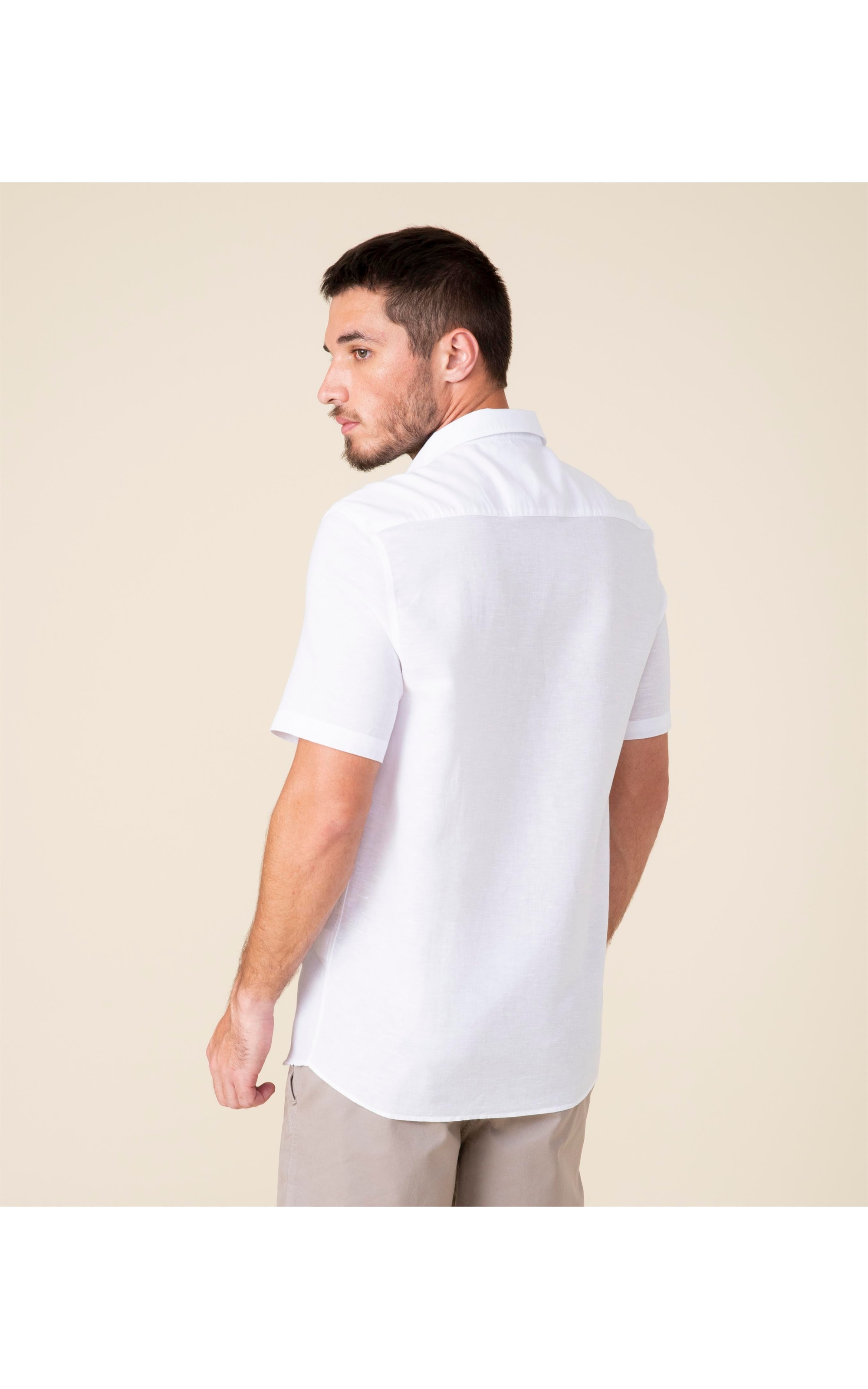Camisa Linho  Tinturada Branco