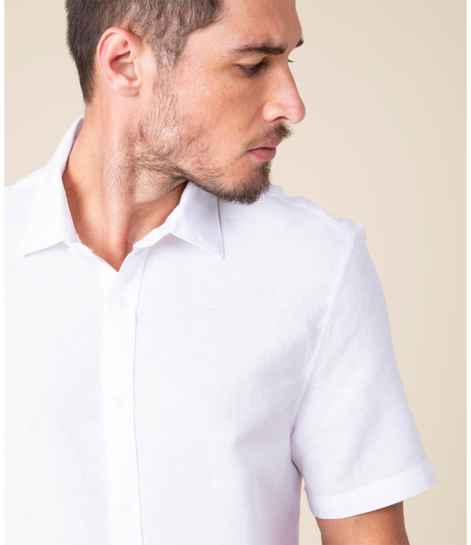 Camisa Linho  Tinturada Branco