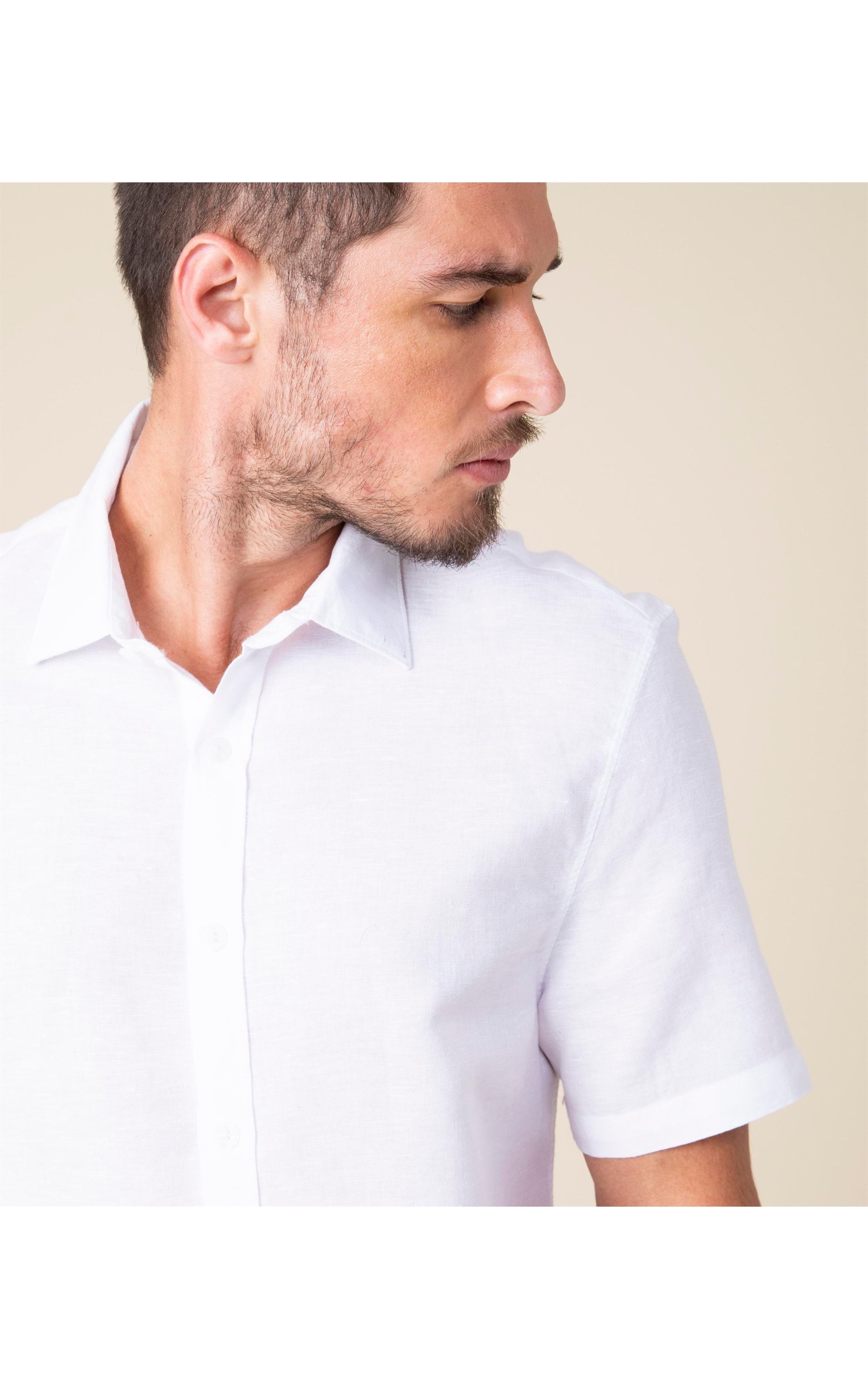 Camisa Linho  Tinturada Branco