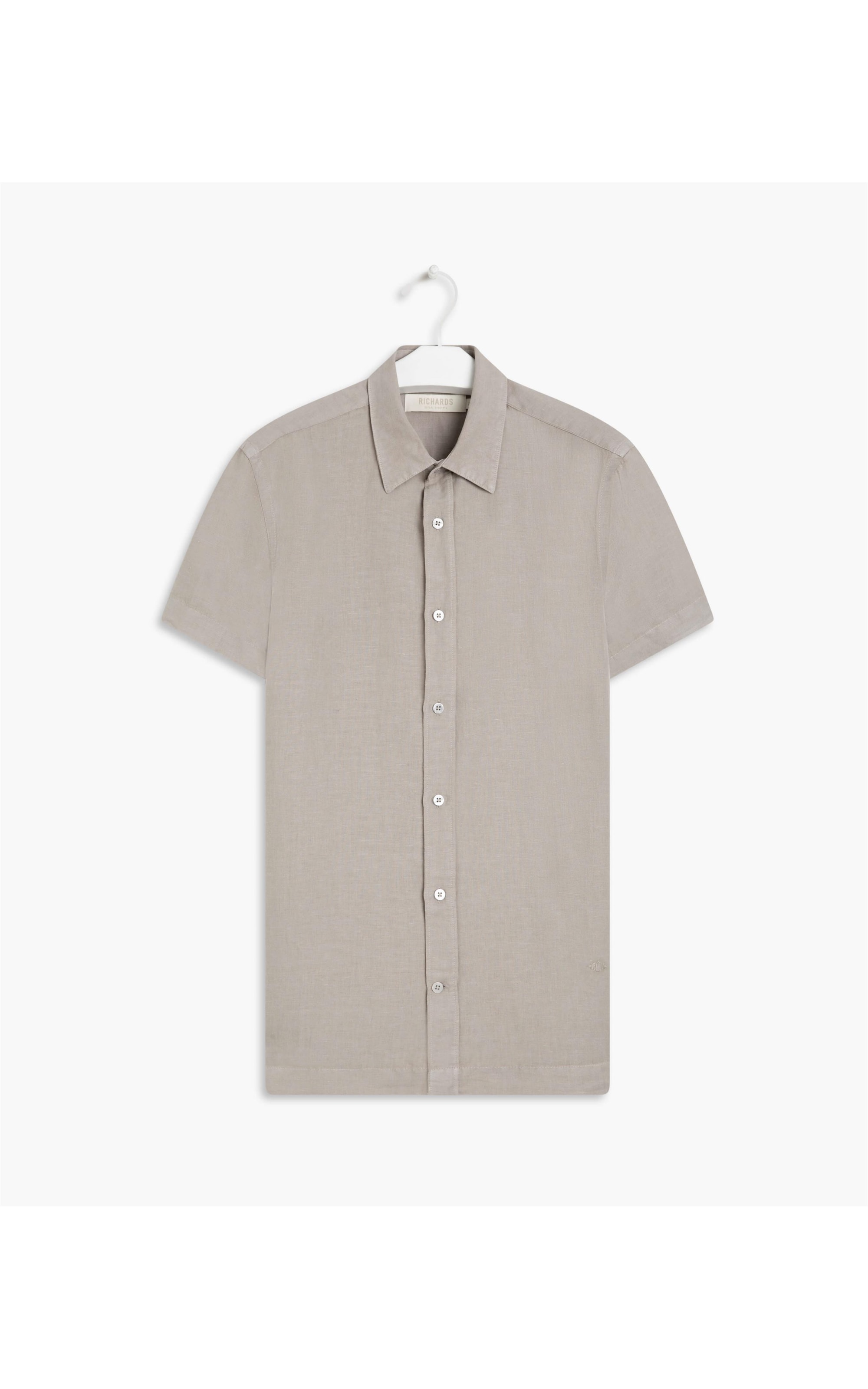 Camisa Linho  Tinturada Cinza Claro