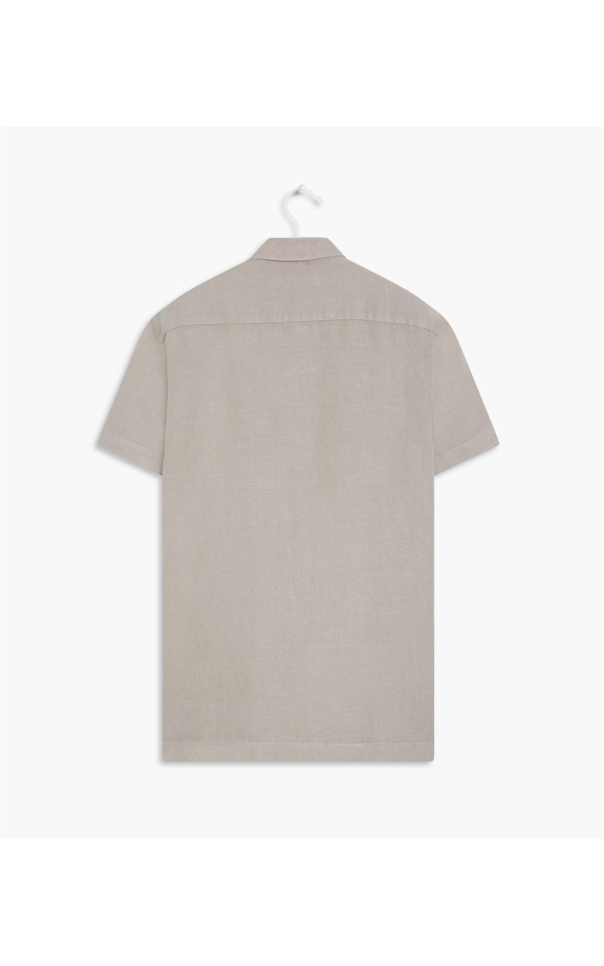 Camisa Linho  Tinturada Cinza Claro