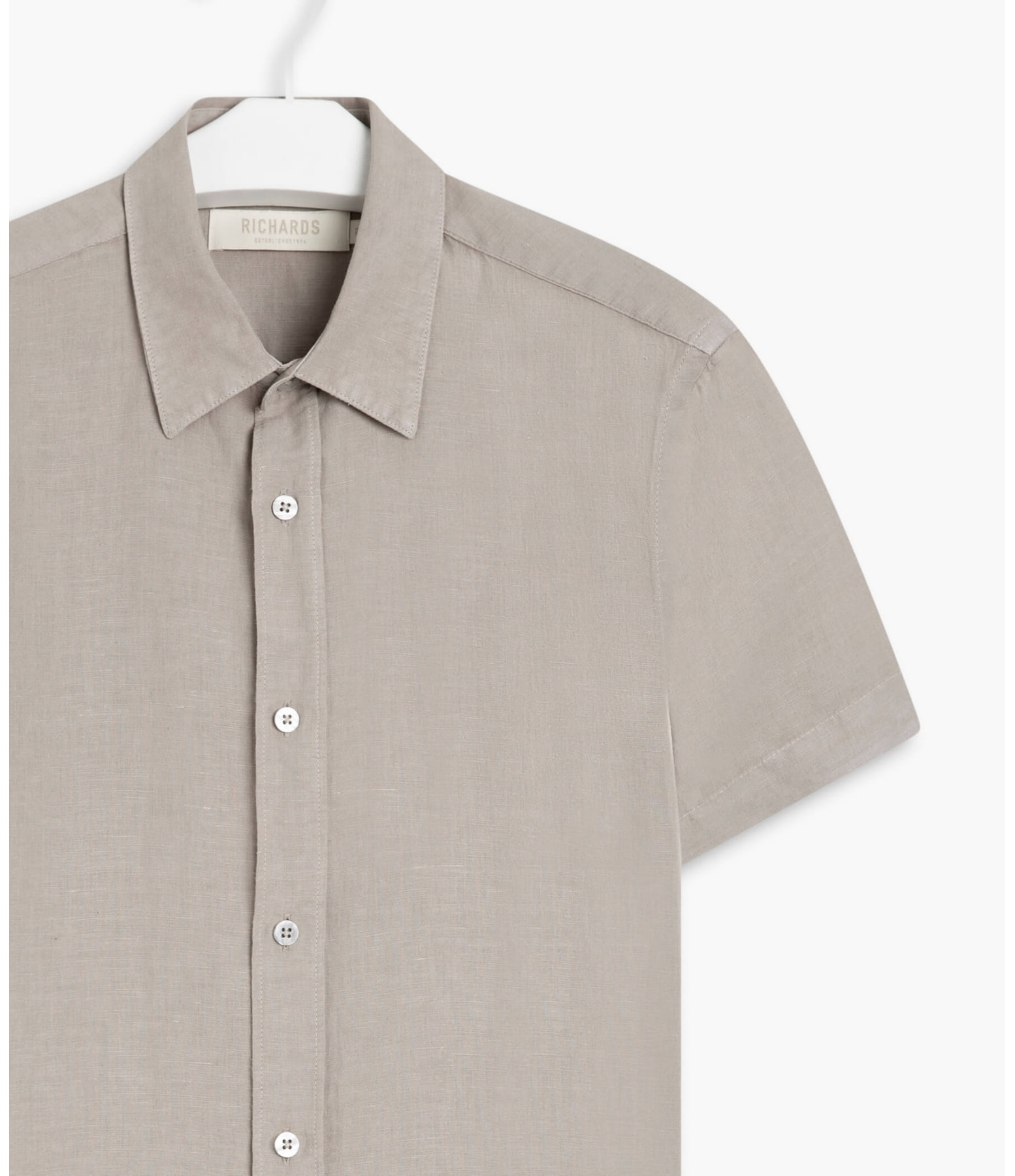 Camisa Linho  Tinturada Cinza Claro