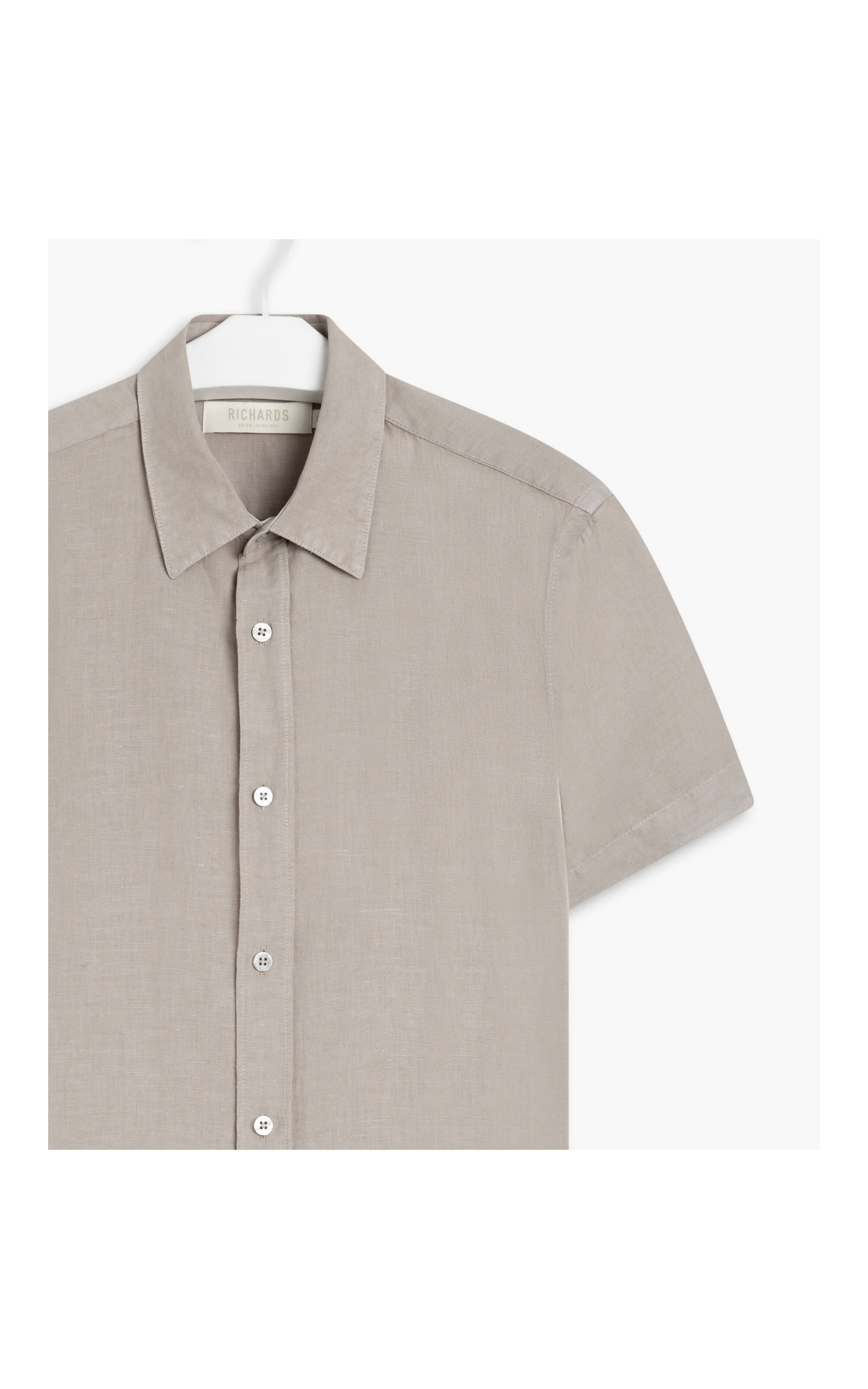 Camisa Linho  Tinturada Cinza Claro