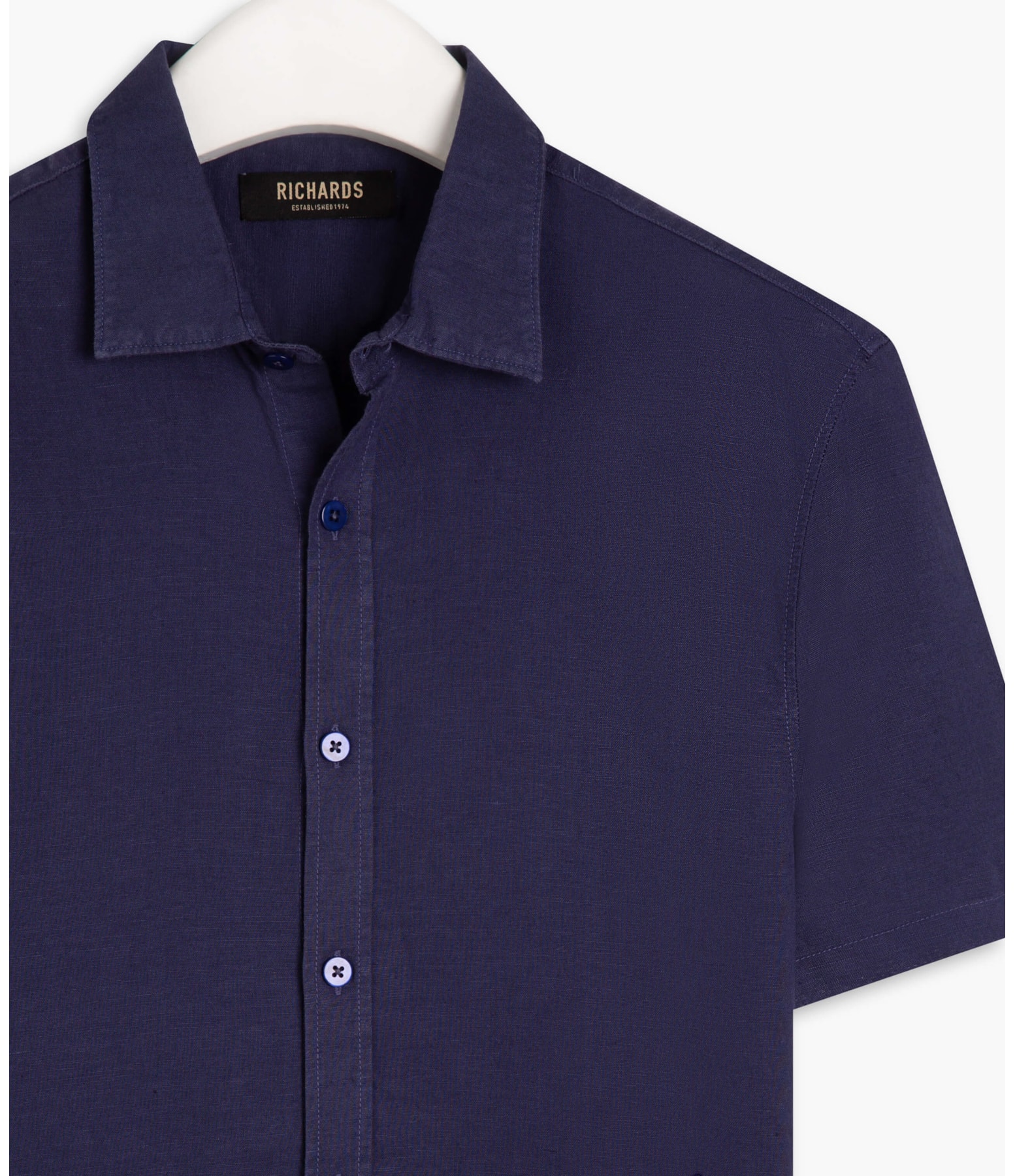 Camisa Linho  Tinturada Dark Navy