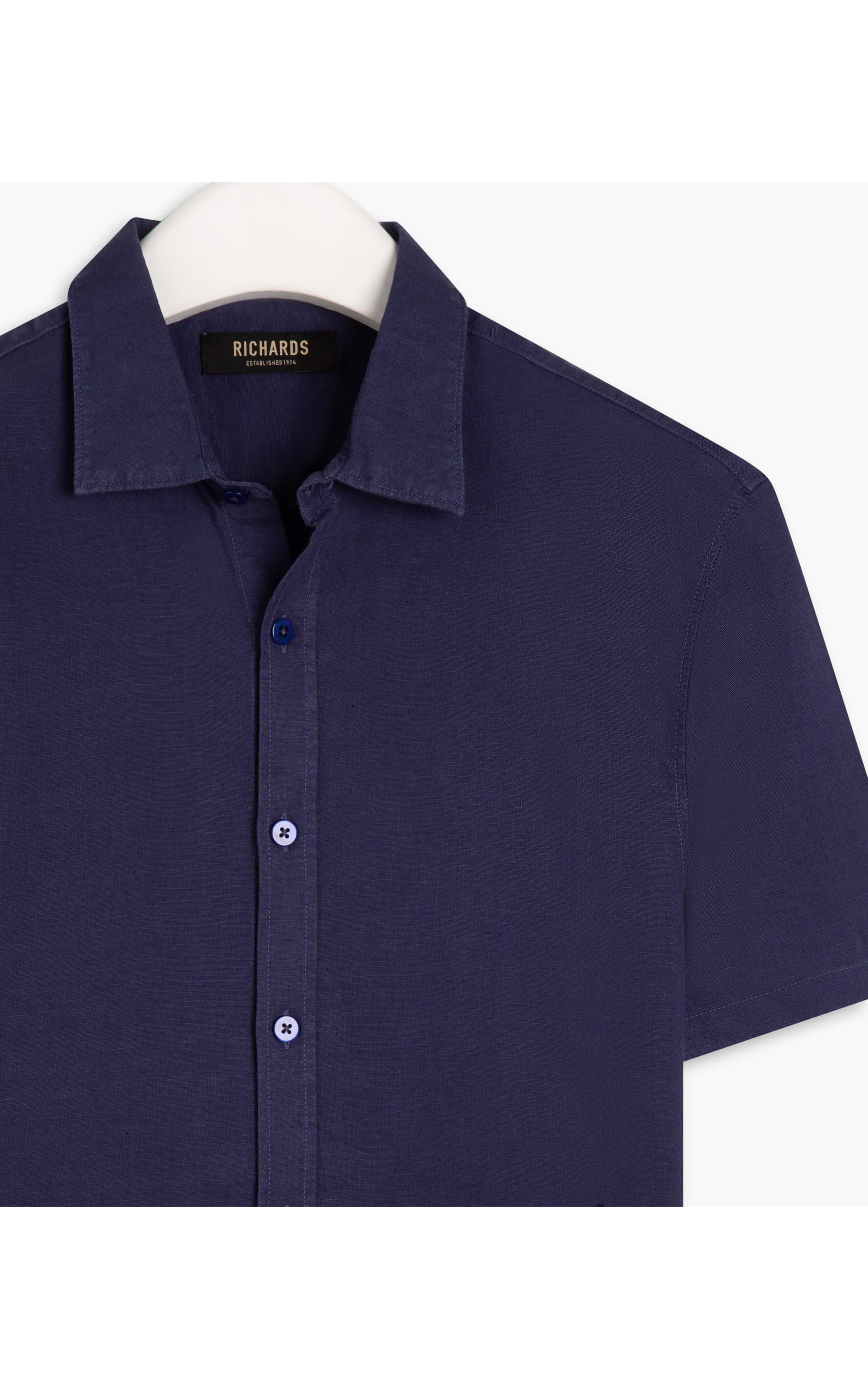 Camisa Linho  Tinturada Dark Navy