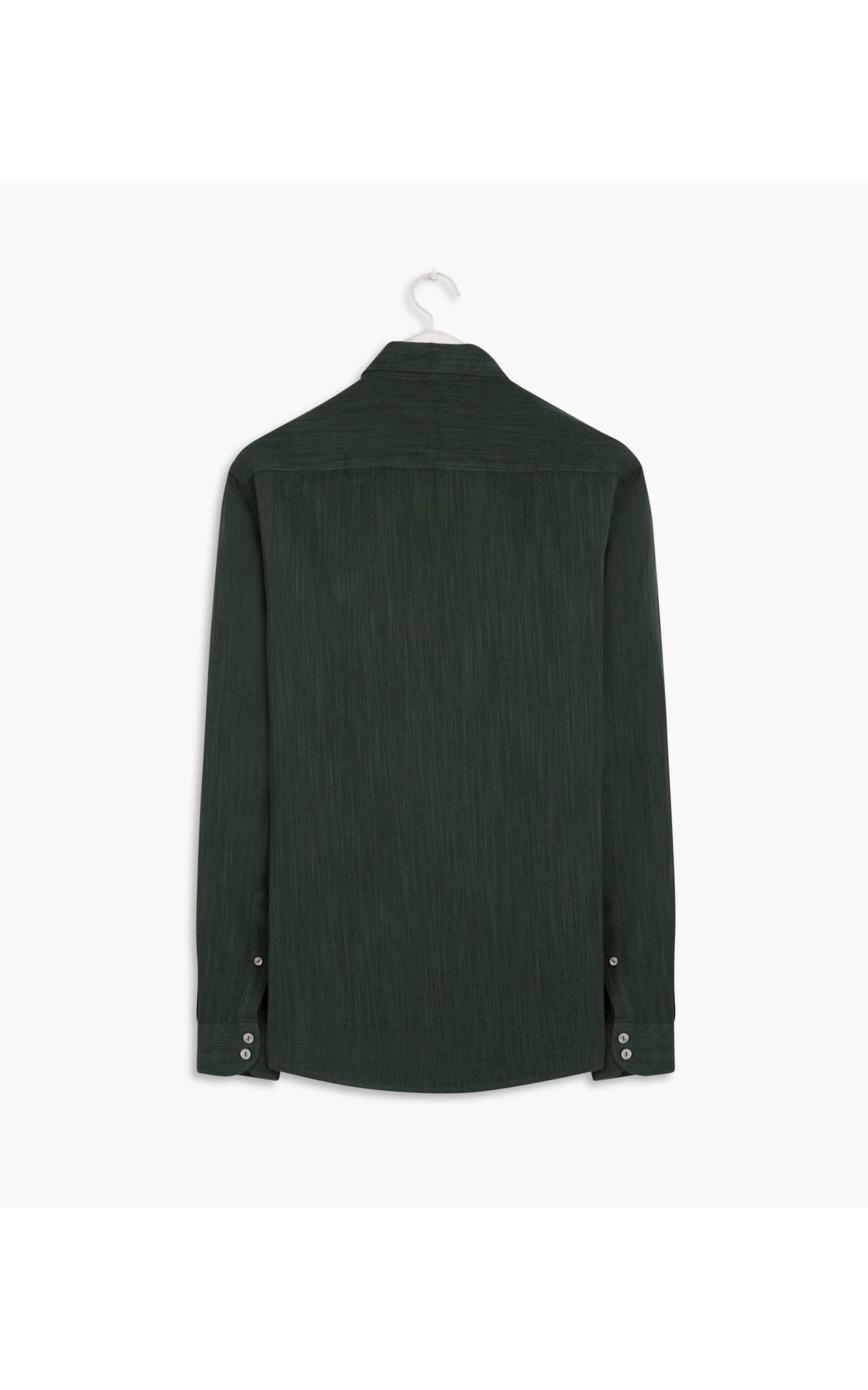 Camisa Linho  Tinturada  Diferen Ml Verde Escuro