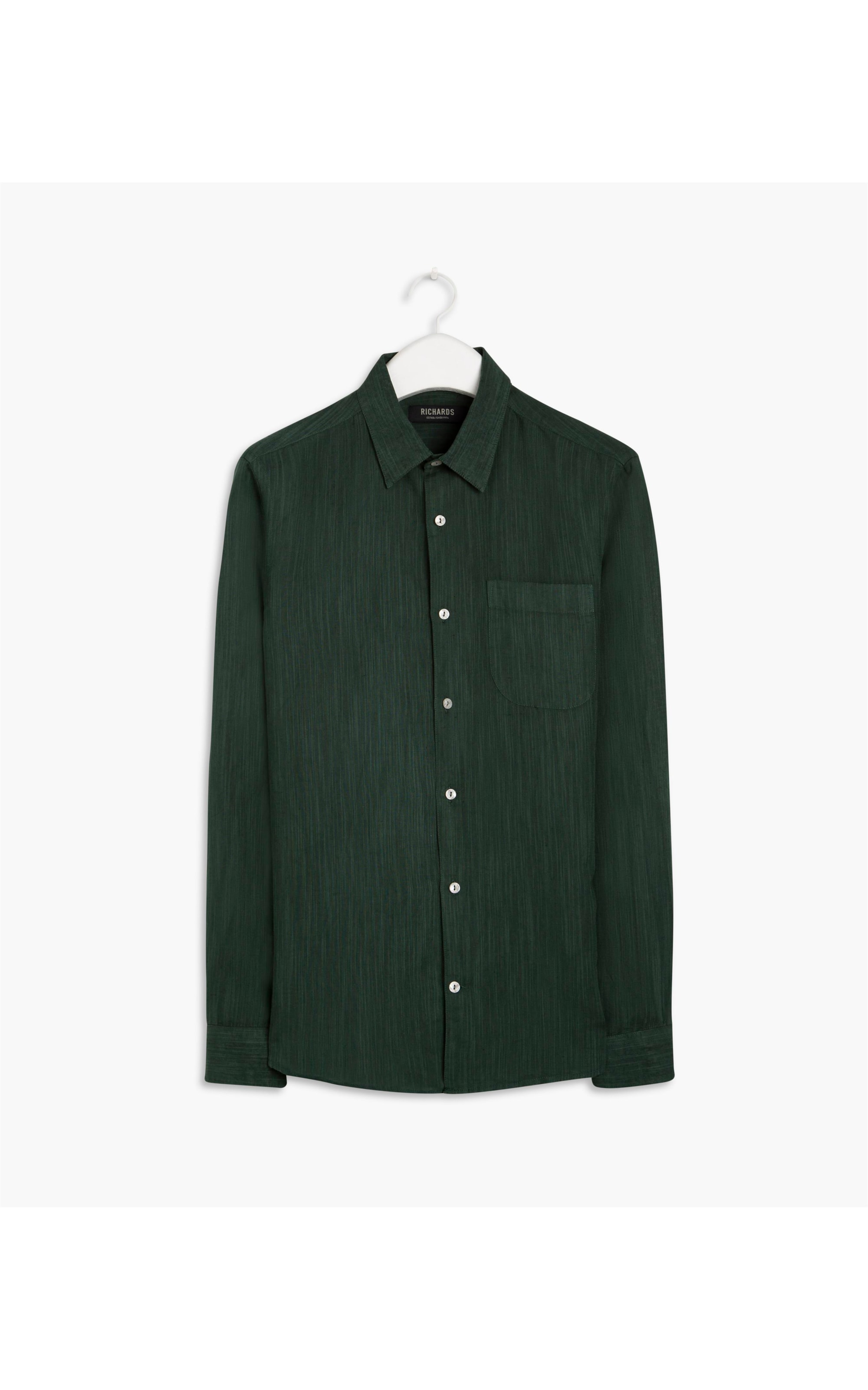 Camisa Linho  Tinturada  Diferen Ml Verde Escuro